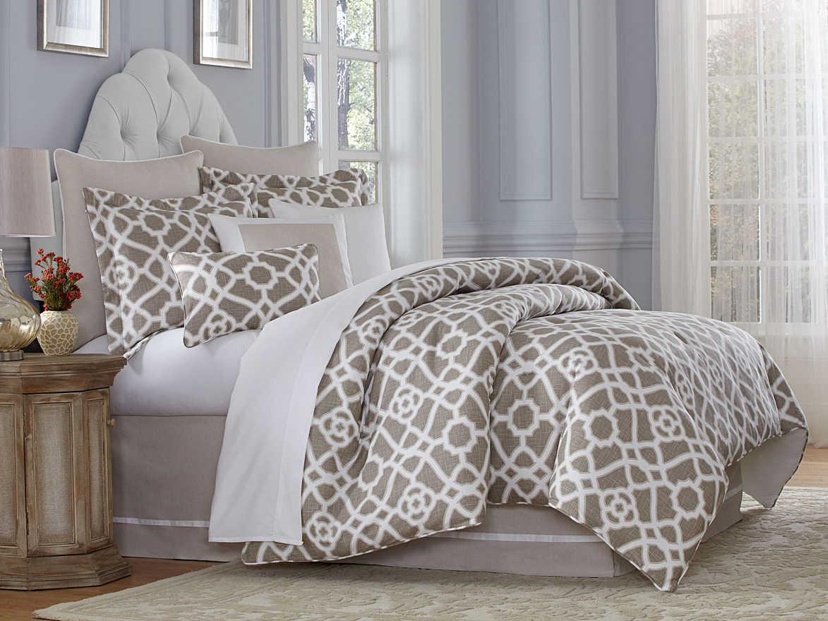 Michael Amini Harper Natural Nine-Piece Queen Comforter Set
