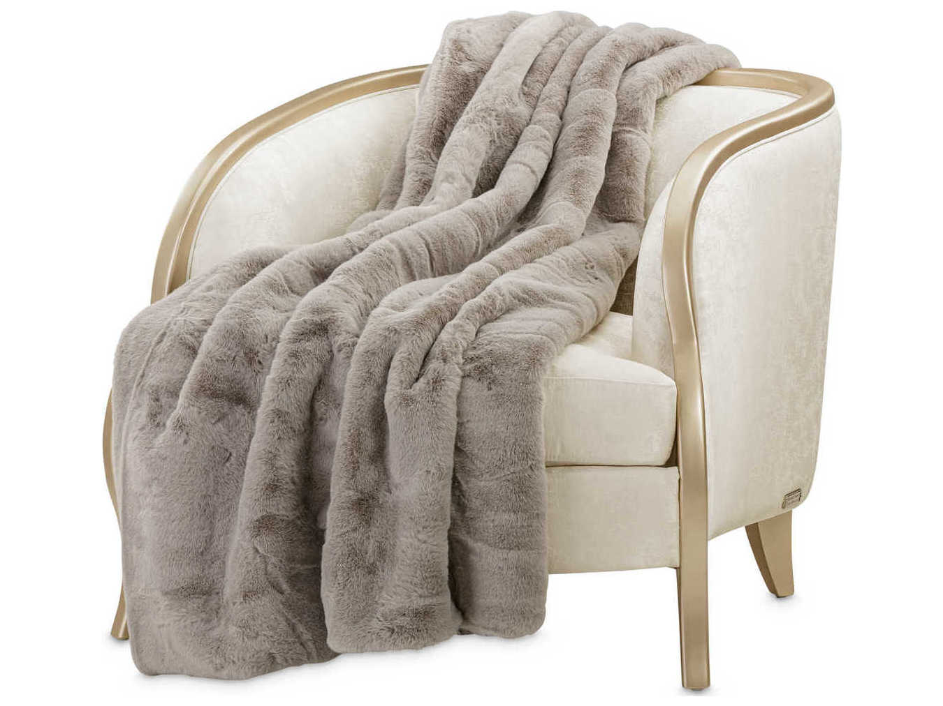 Luxecor Hopps Platinum Faux-Fur Throw
