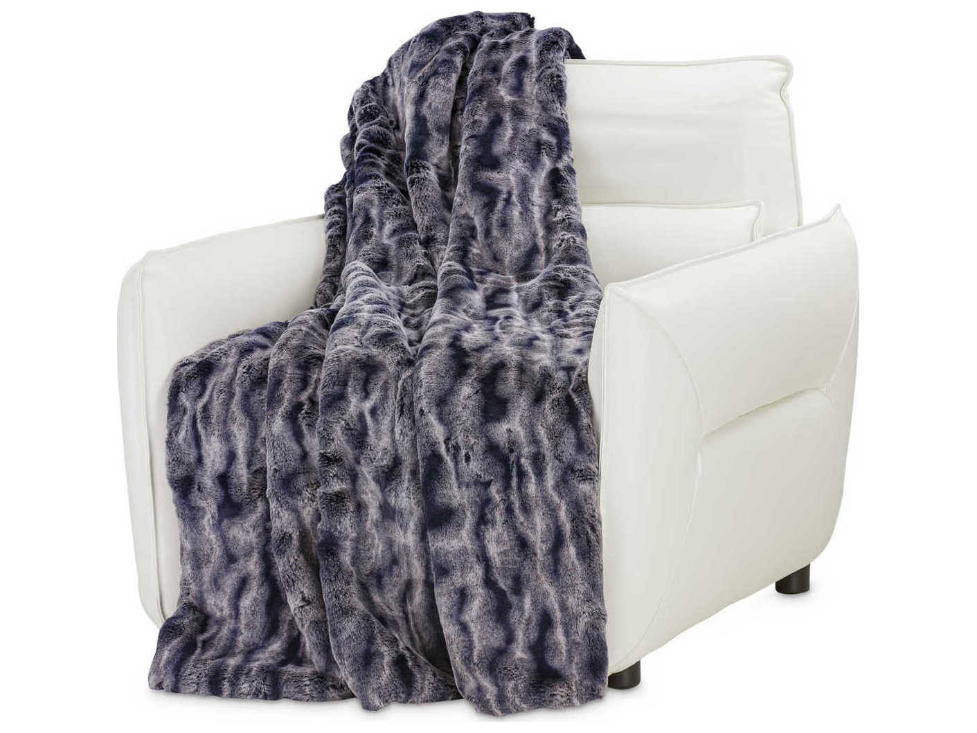 Michael Amini Solo Marine Faux-Fur Throw