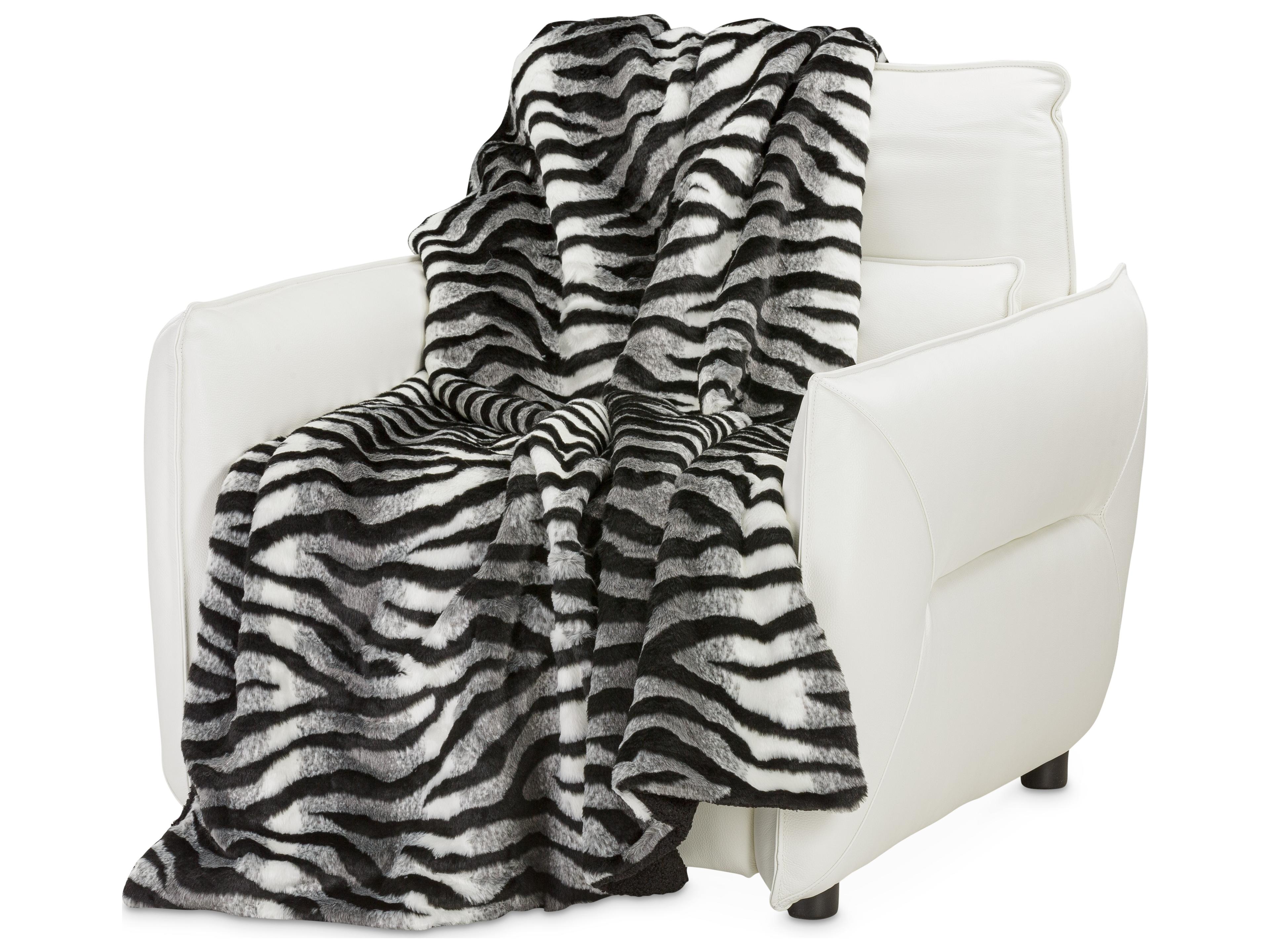 Michael Amini Zephyr Ebony Faux-Fur Throw