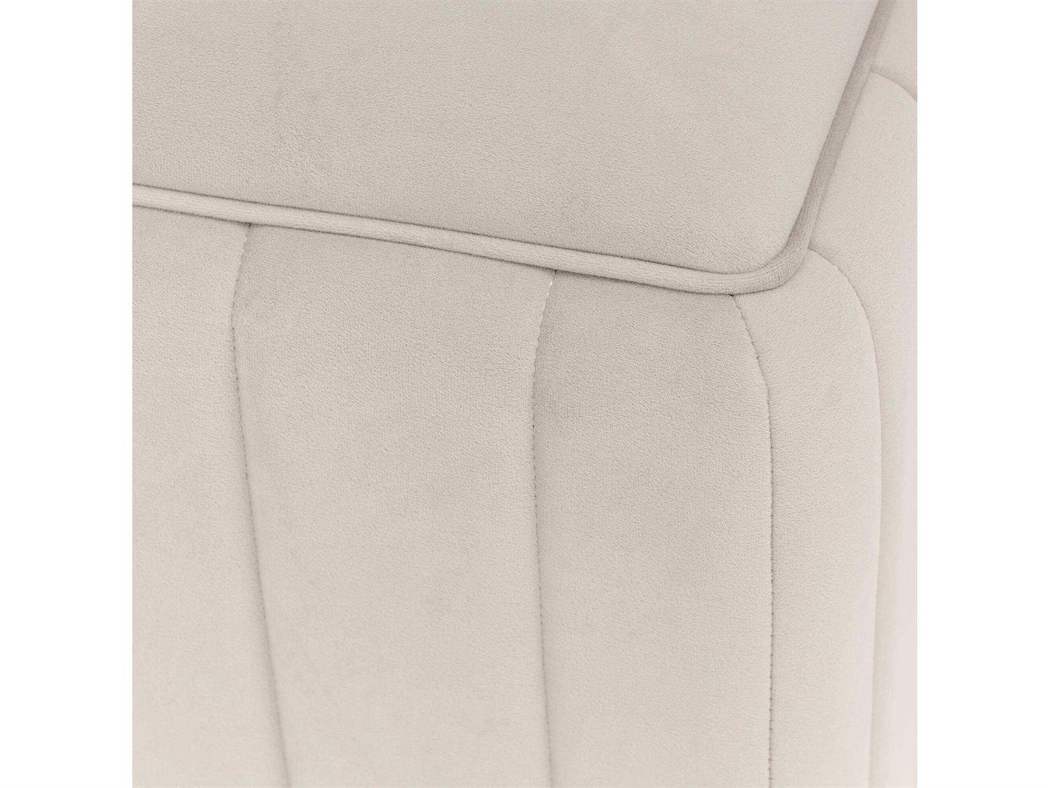 Michael Amini Signature Amaryllis Taupe Beige Velvet Upholstered Accent Bench