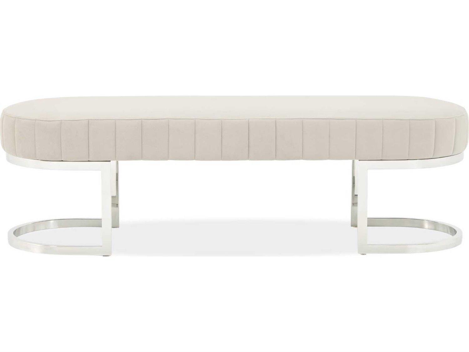 Michael Amini Signature Orchid Gray Velvet Upholstered Accent Bench