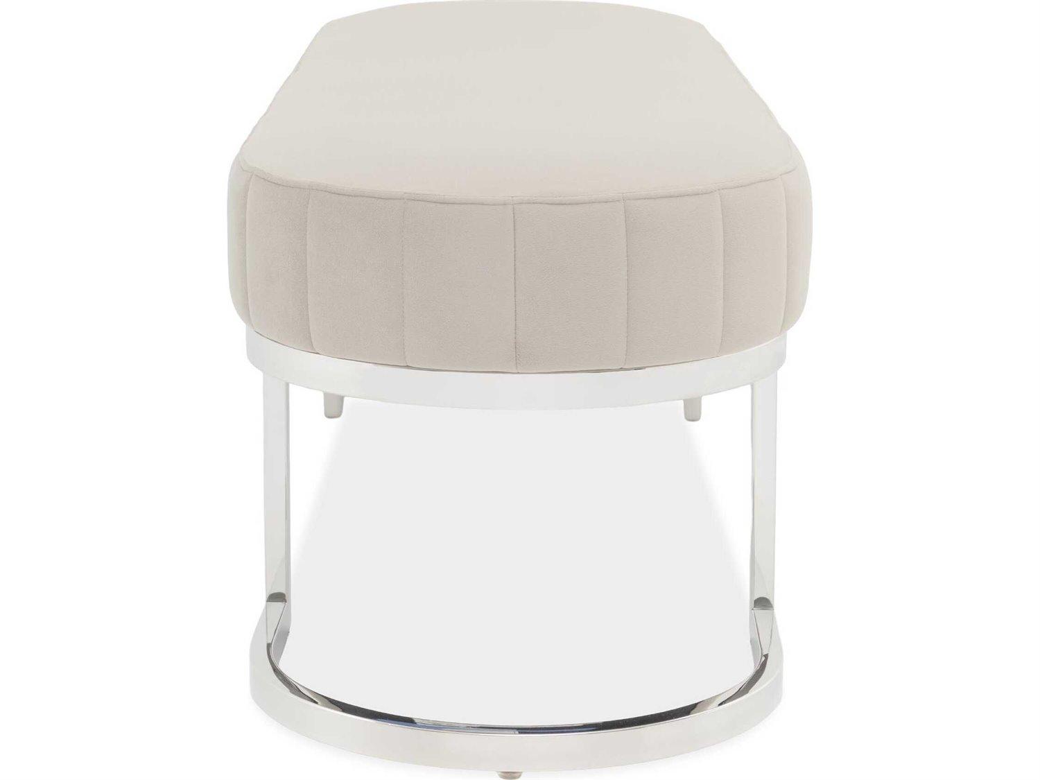 Michael Amini Signature Orchid Gray Velvet Upholstered Accent Bench