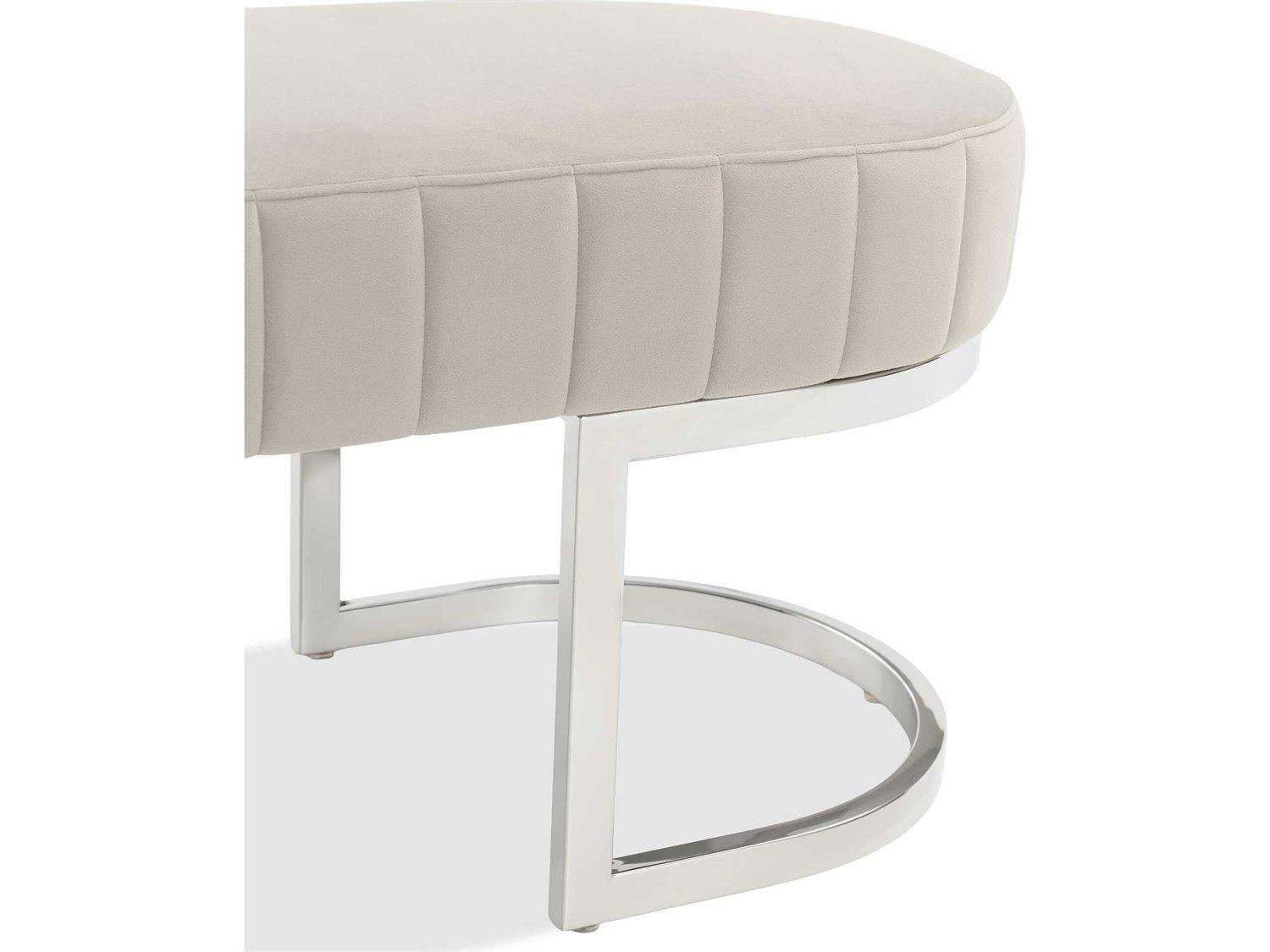 Michael Amini Signature Orchid Gray Velvet Upholstered Accent Bench