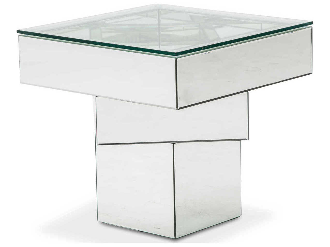 Michael Amini Montreal Square Glass End Table