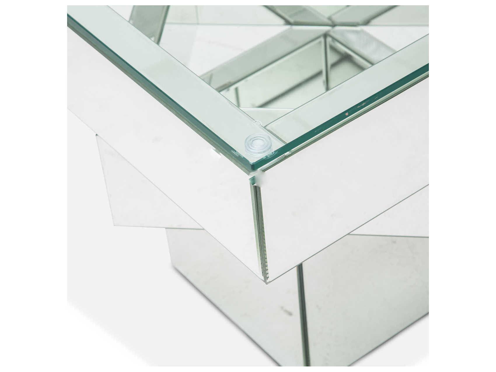 Michael Amini Montreal Square Glass End Table