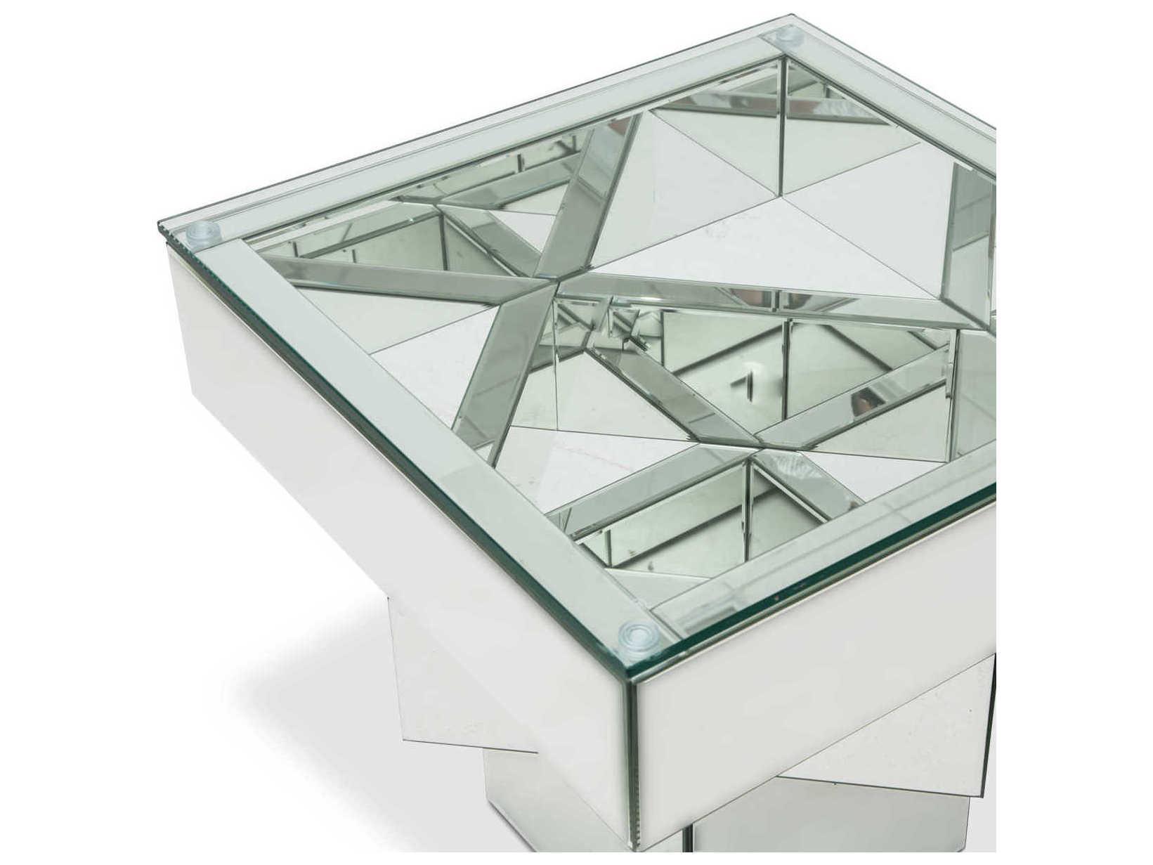 Michael Amini Montreal Square Glass End Table