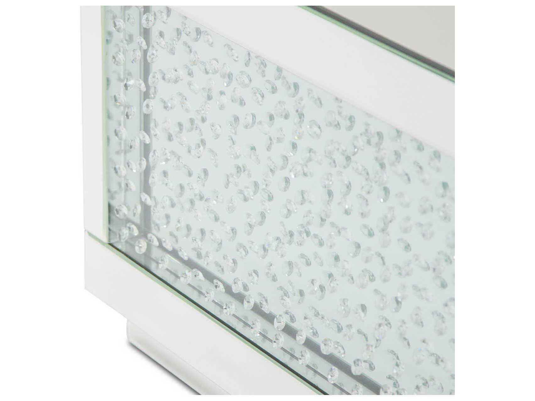 Michael Amini Montreal Rectangular Silver Mirrored Cocktail Table