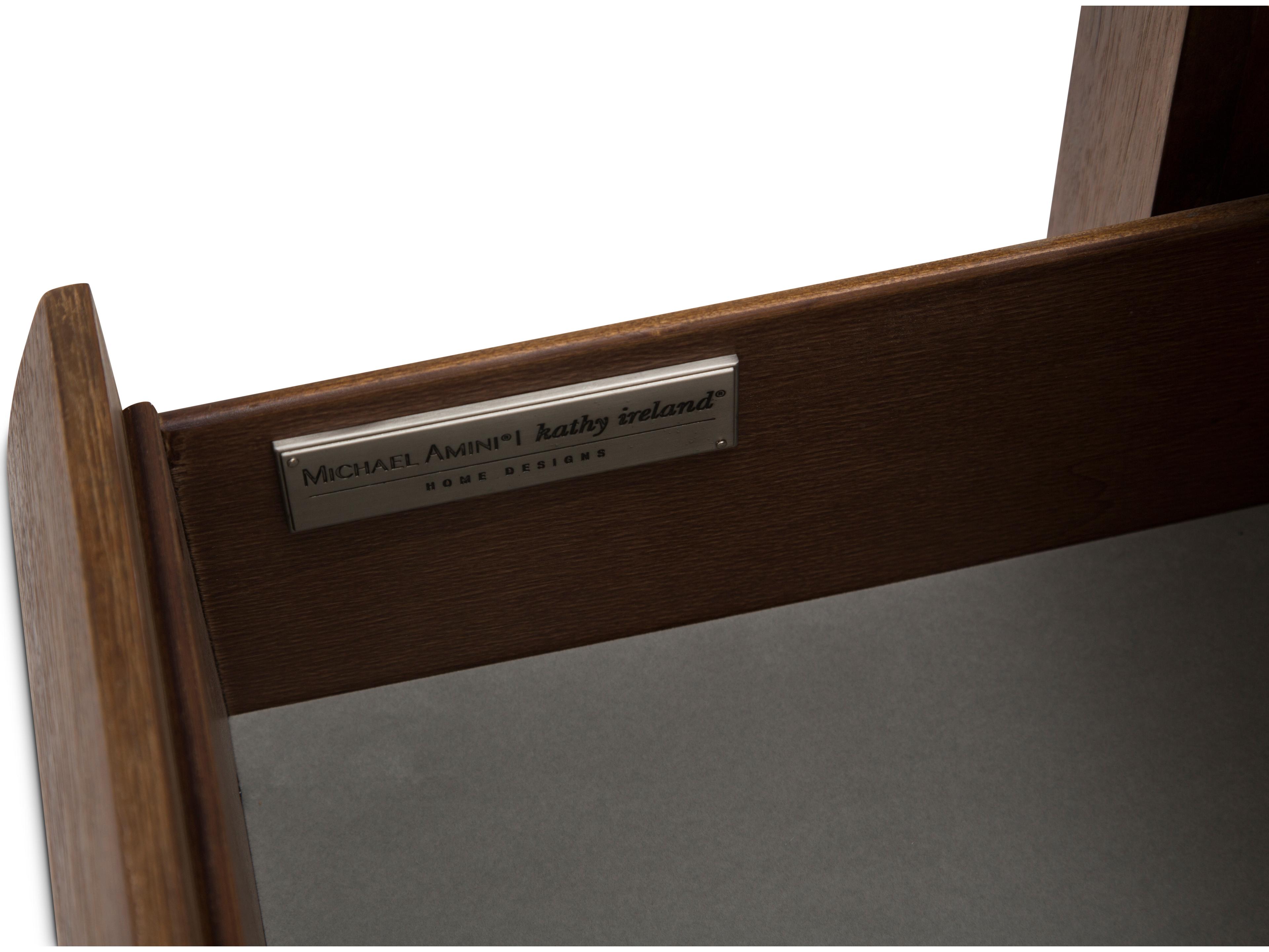 Michael Amini Brooklyn Walk 2-Drawers Brown Nightstand