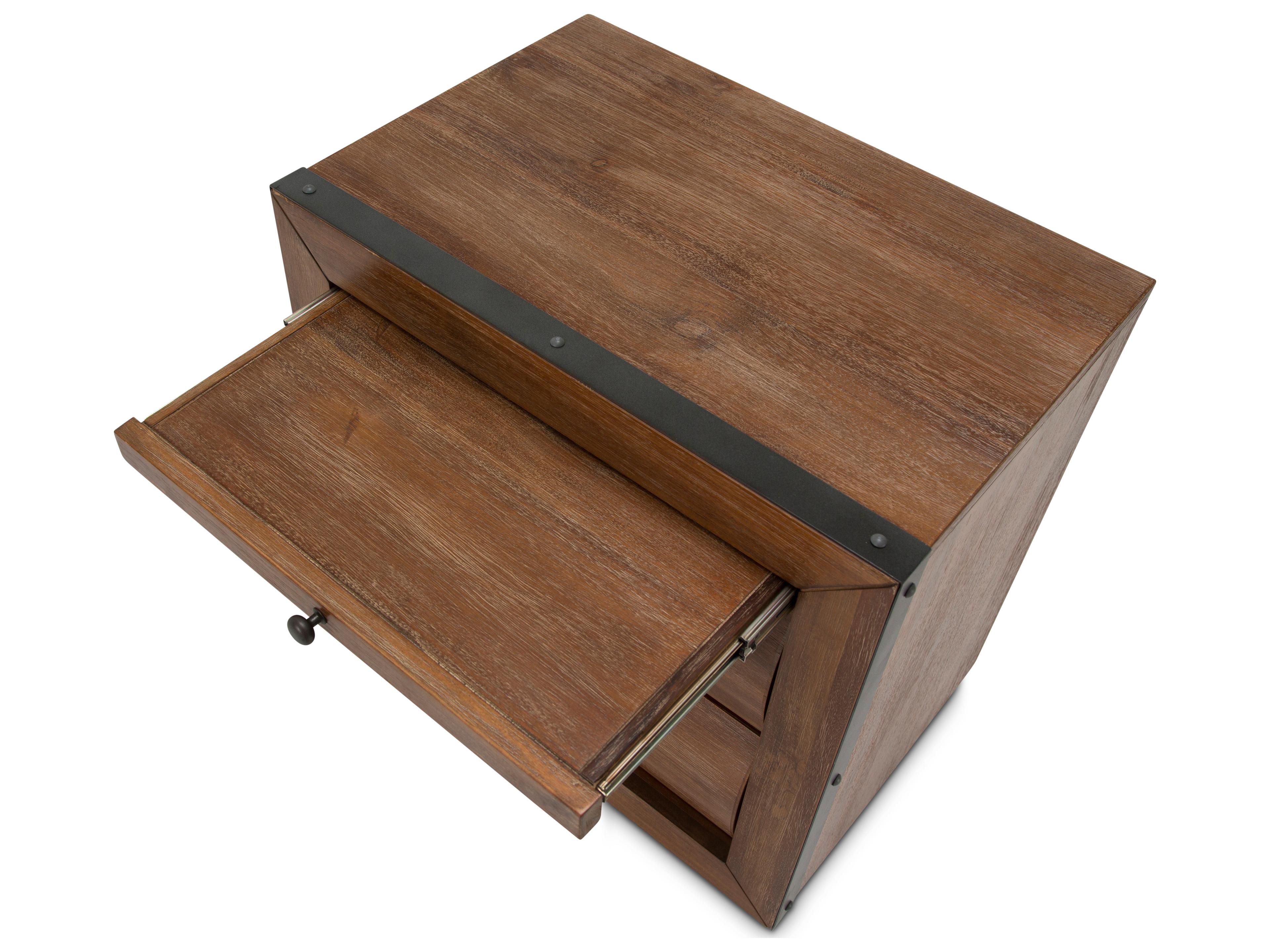 Michael Amini Brooklyn Walk 2-Drawers Brown Nightstand