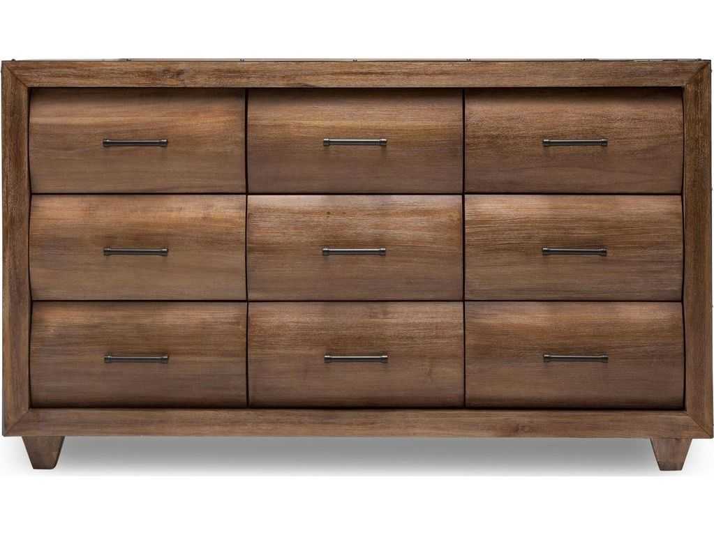 Michael Amini Brooklyn Walk Brown Acacia Wood Dresser
