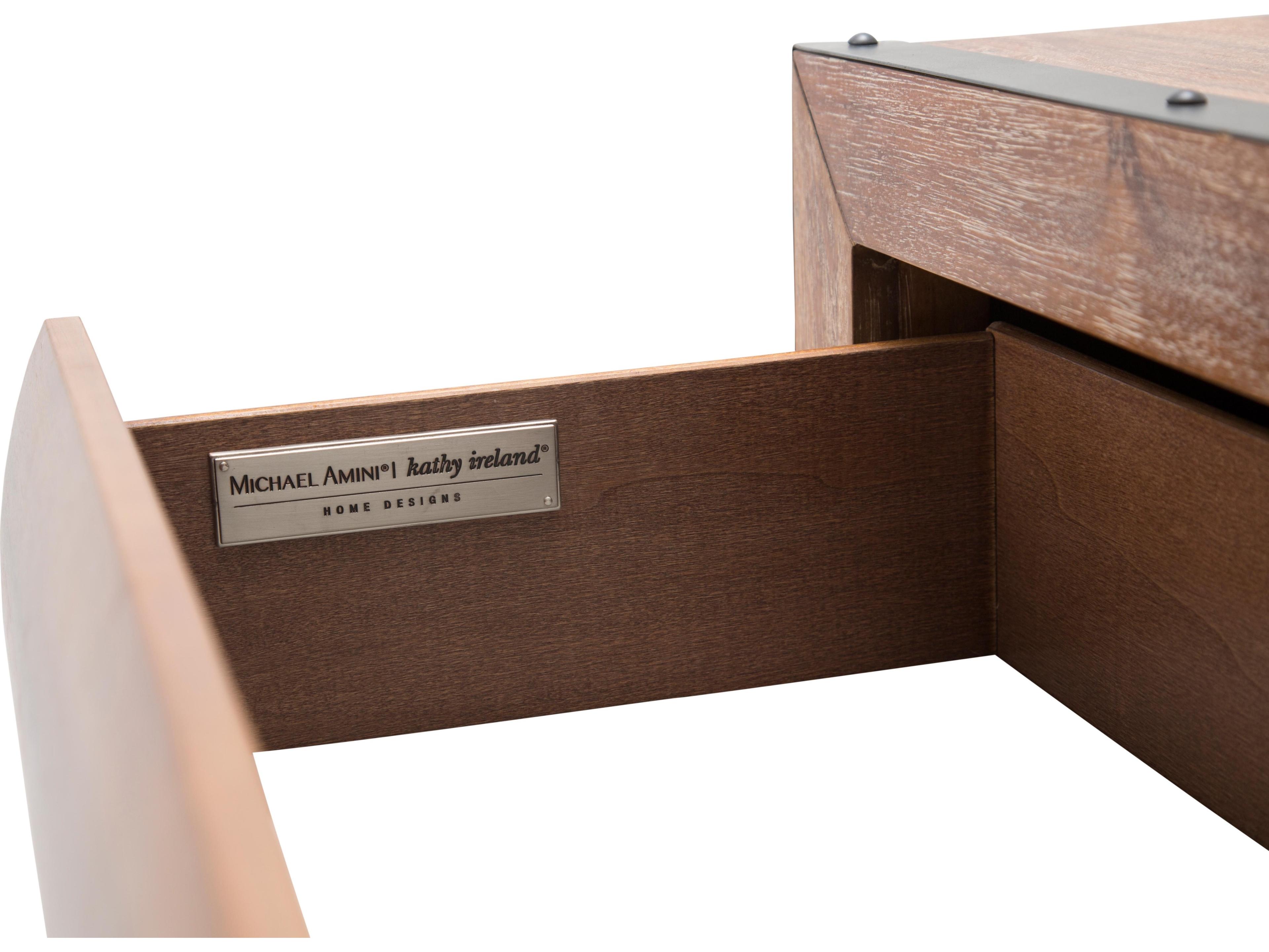 Michael Amini Brooklyn Walk Brown Acacia Wood Accent Chest