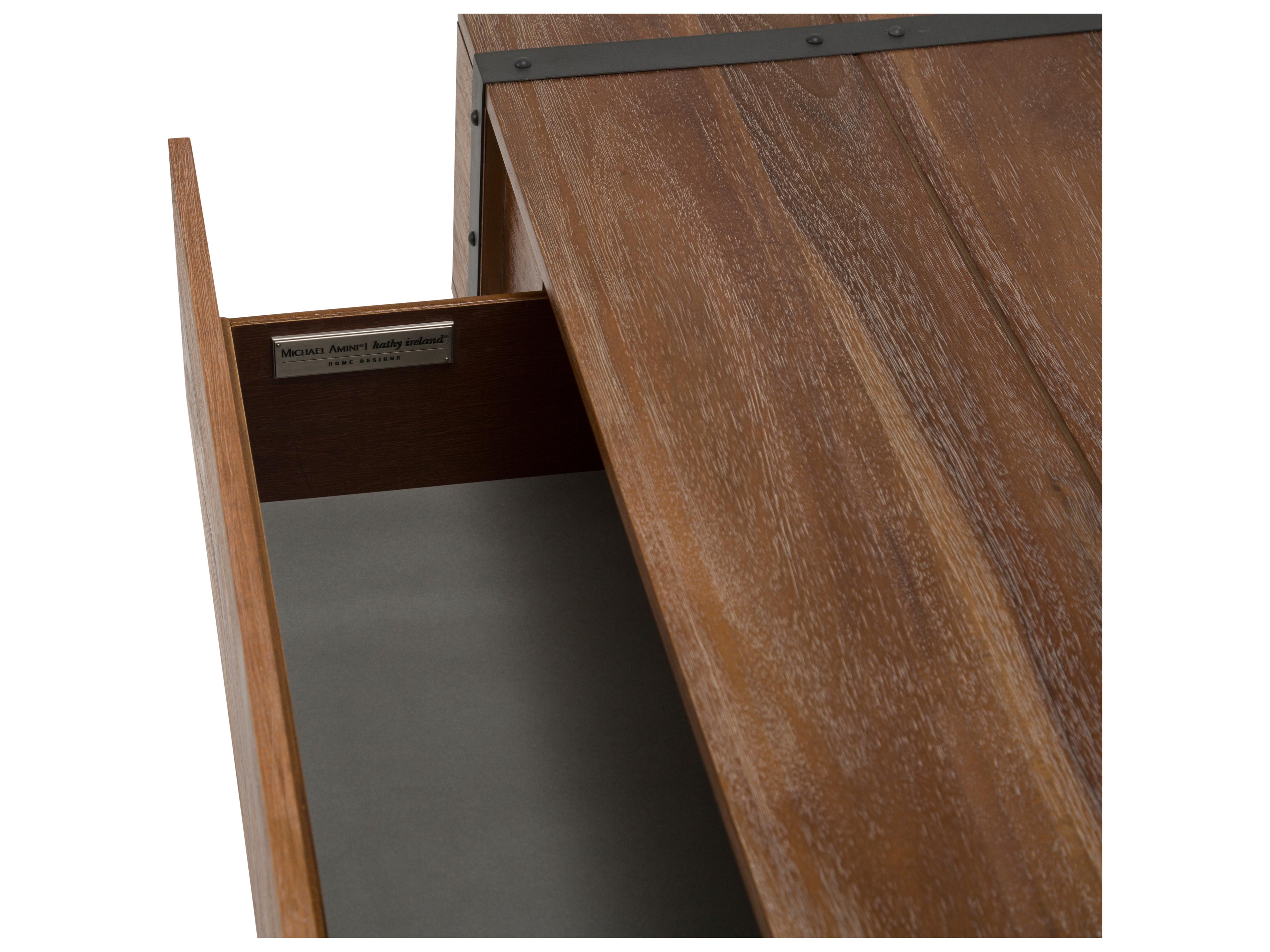 Michael Amini Brooklyn Walk Rectangular Wood Burnt Umber Coffee Table