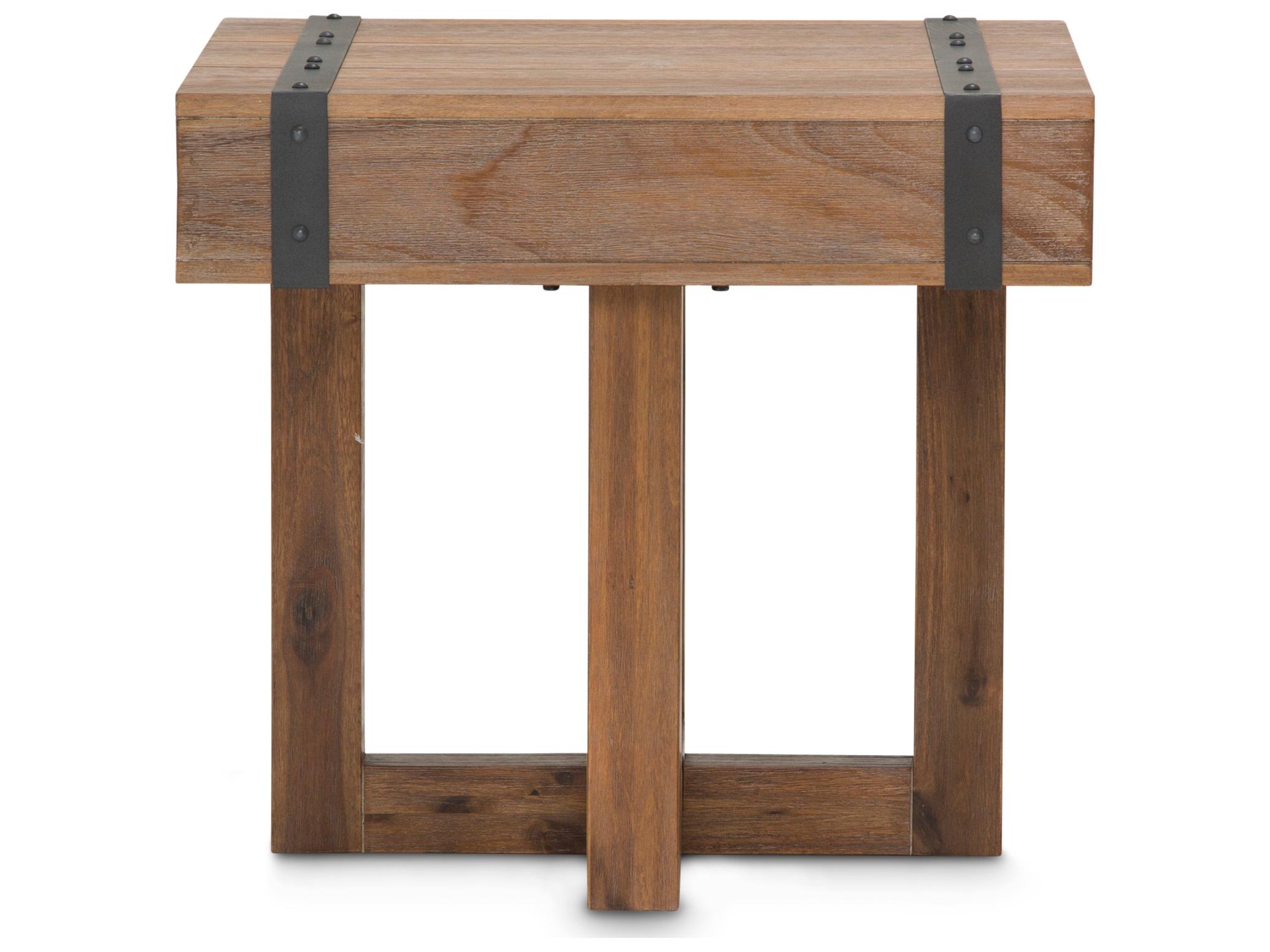 Michael Amini Brooklyn Walk Square Wood Burnt Umber End Table