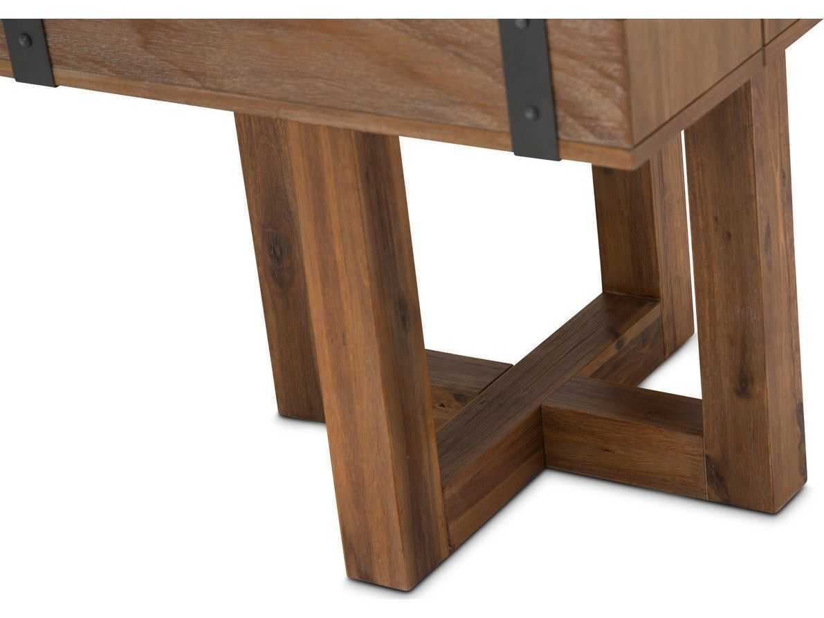Michael Amini Brooklyn Walk Square Wood Burnt Umber End Table