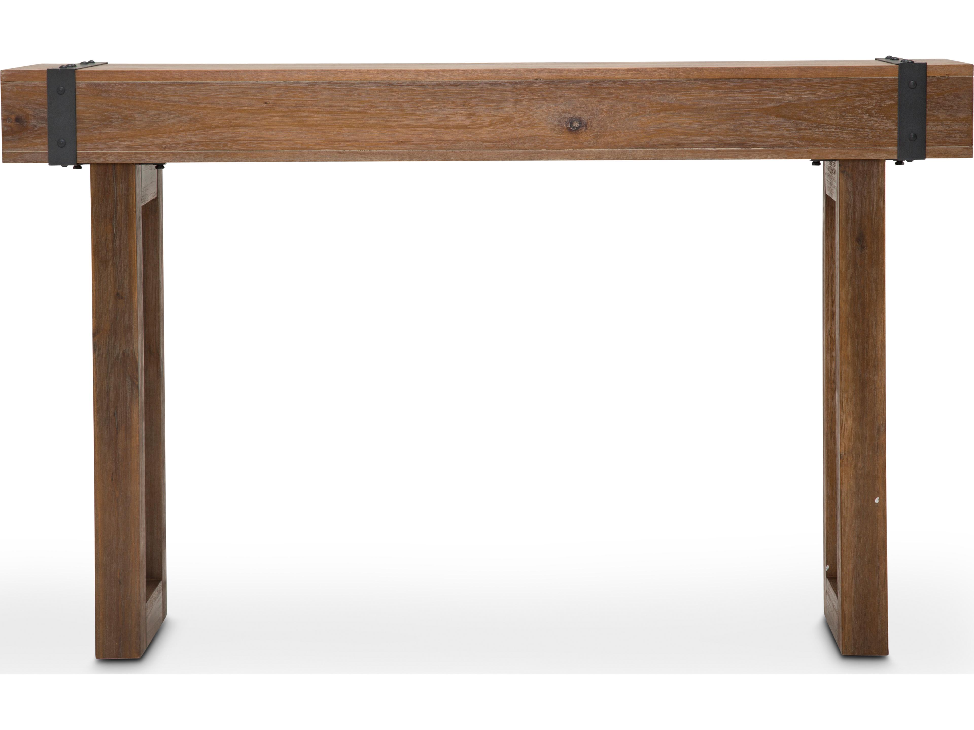 Michael Amini Brooklyn Walk Rectangular Wood Burnt Umber Console Table