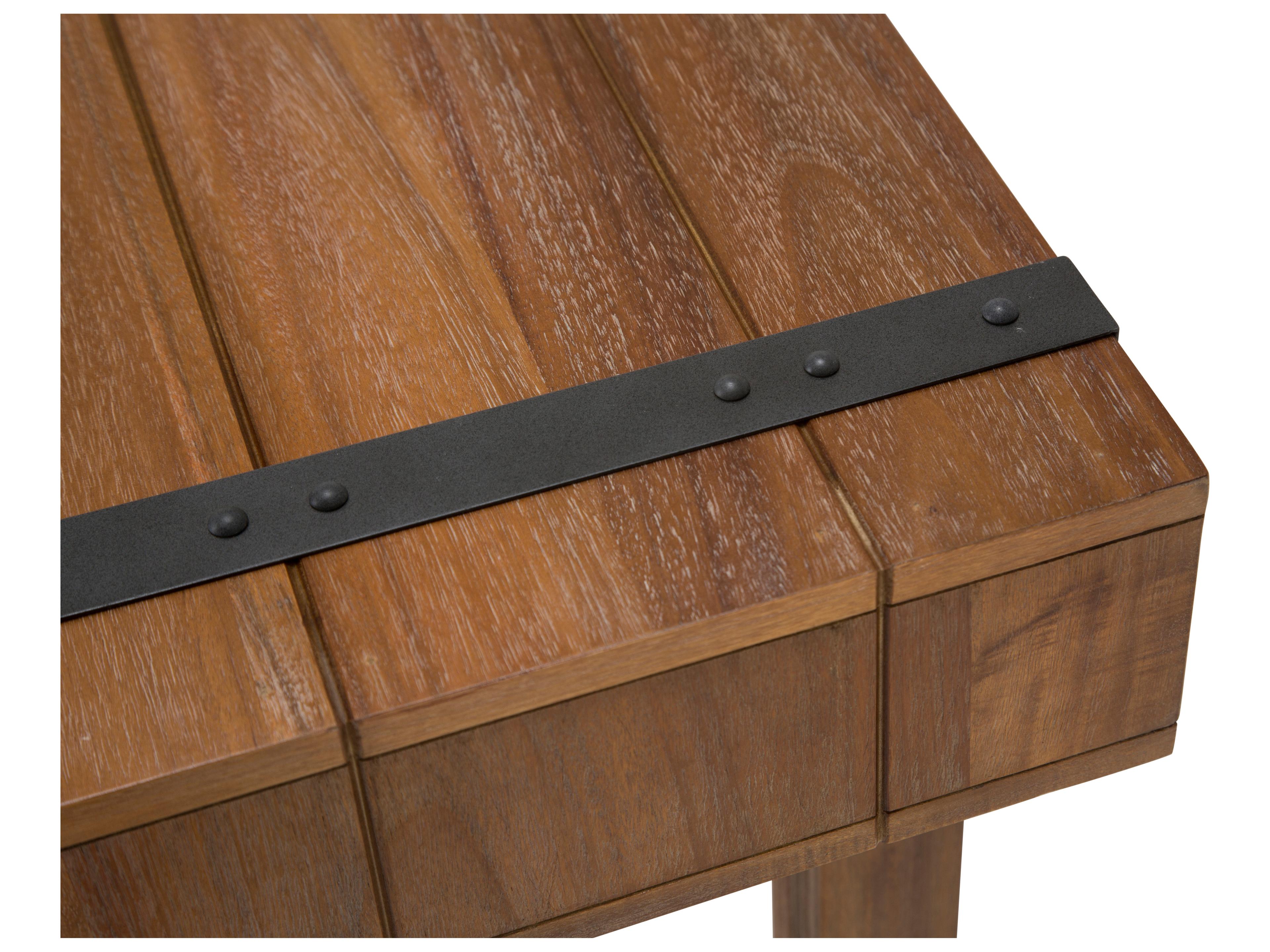 Michael Amini Brooklyn Walk Rectangular Wood Burnt Umber Console Table