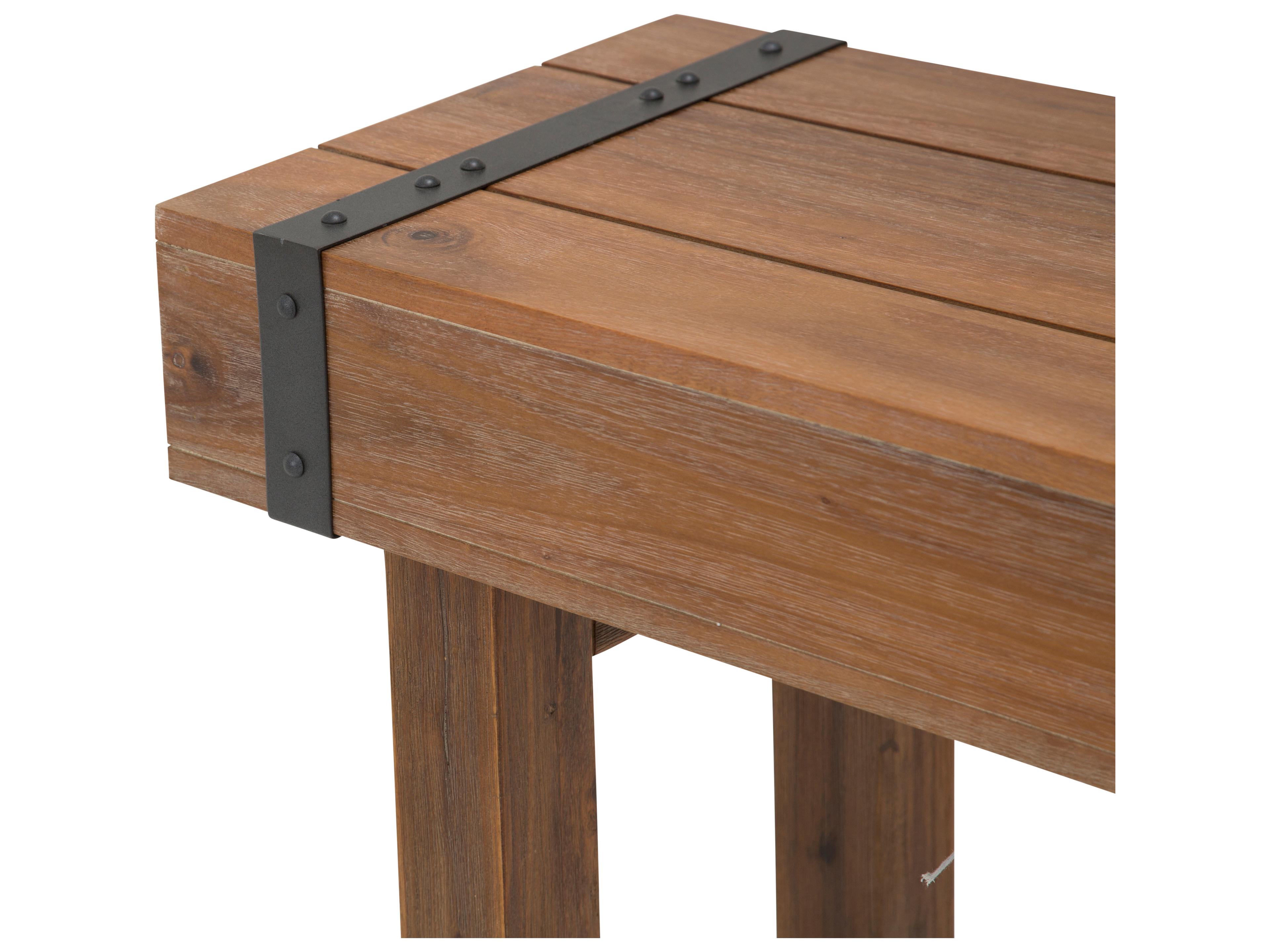 Michael Amini Brooklyn Walk Rectangular Wood Burnt Umber Console Table