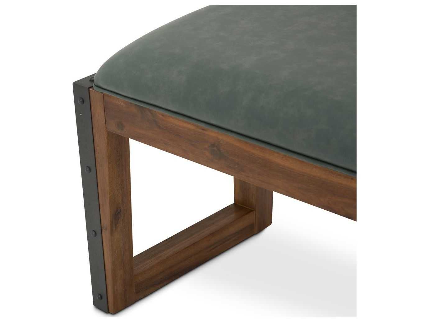 Michael Amini Brooklyn Walk Green Faux Leather Accent Bench