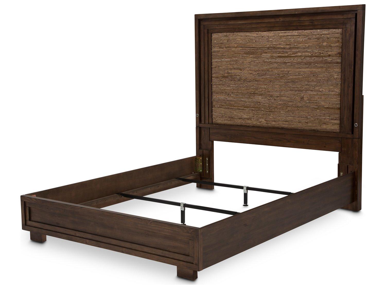 Michael Amini Carrollton Brown Spruce Wood King Platform Bed