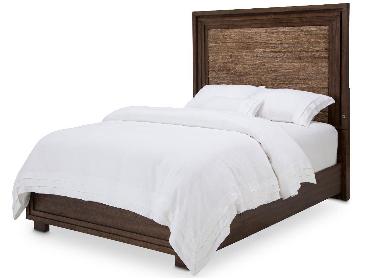 Michael Amini Carrollton Brown Spruce Wood King Platform Bed