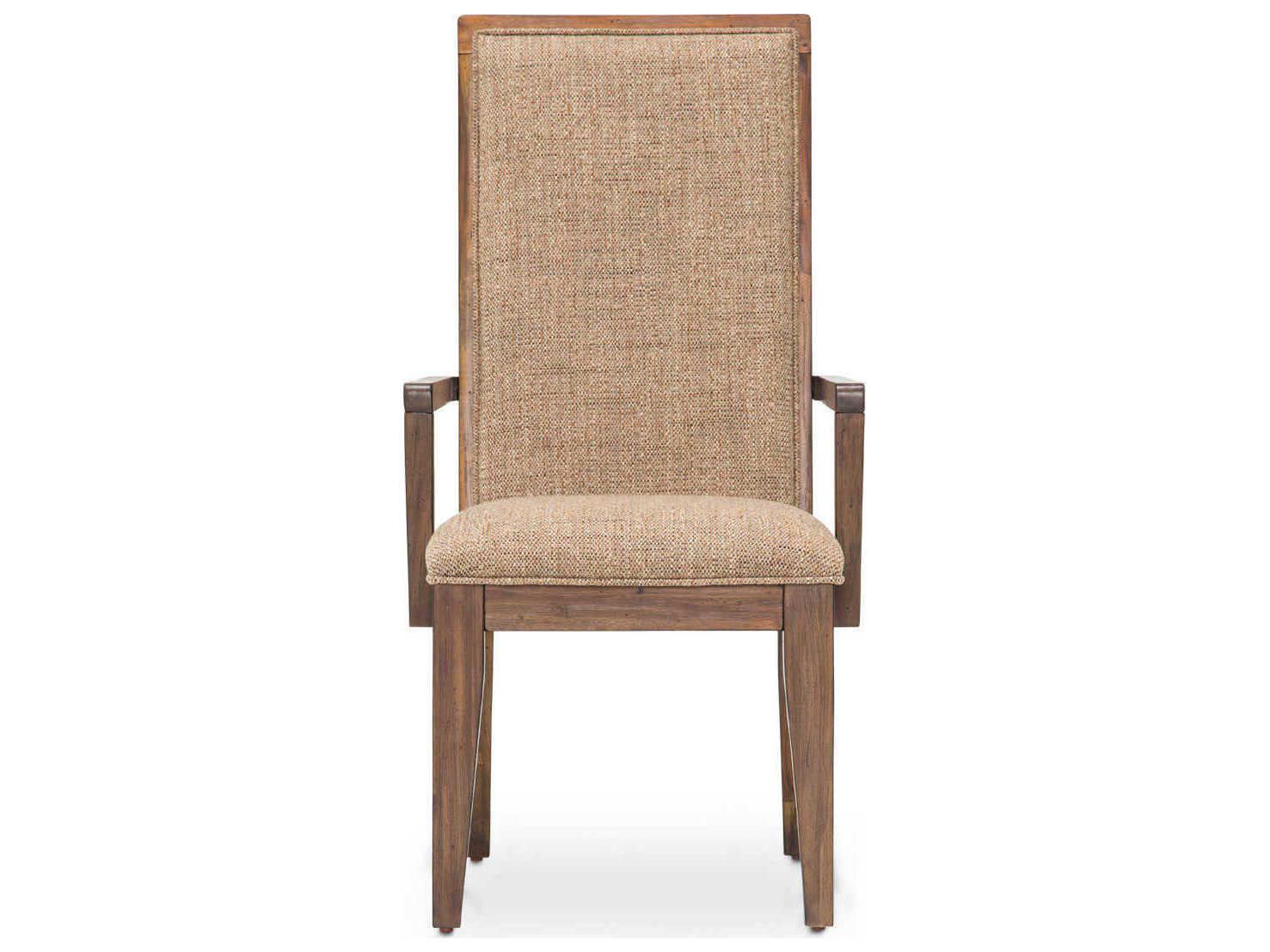 Michael Amini Carrollton Brown Upholstered Arm Dining Chair