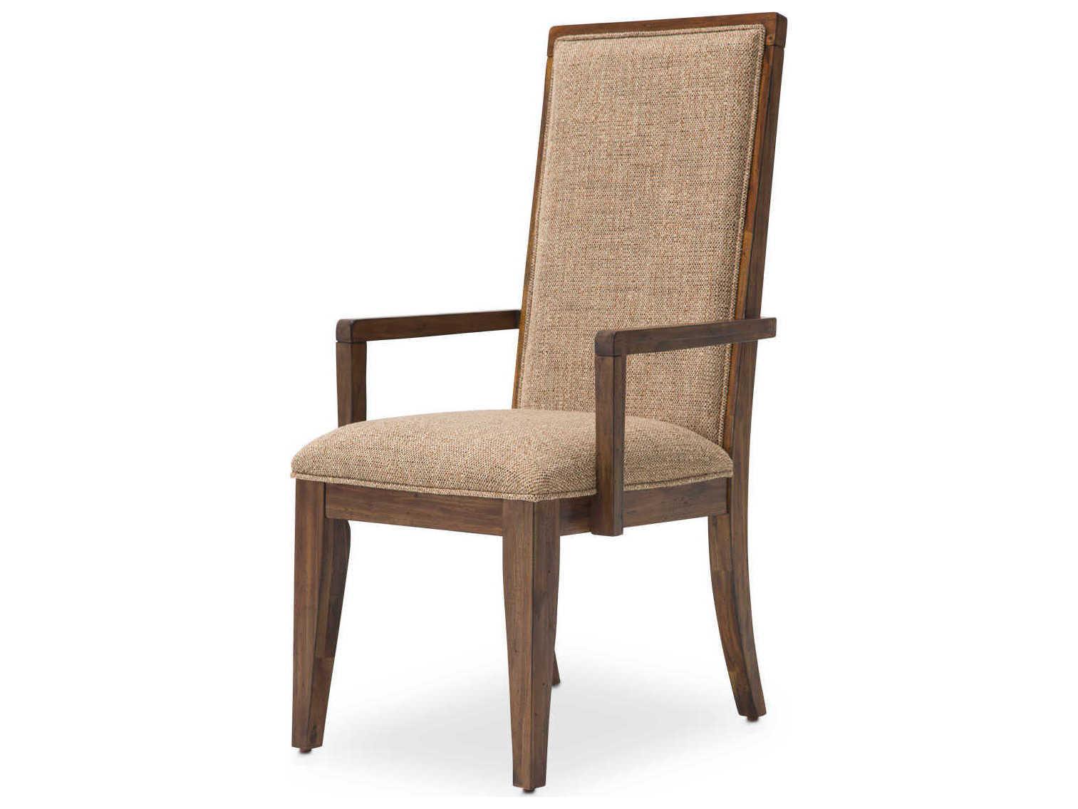 Michael Amini Carrollton Brown Upholstered Arm Dining Chair