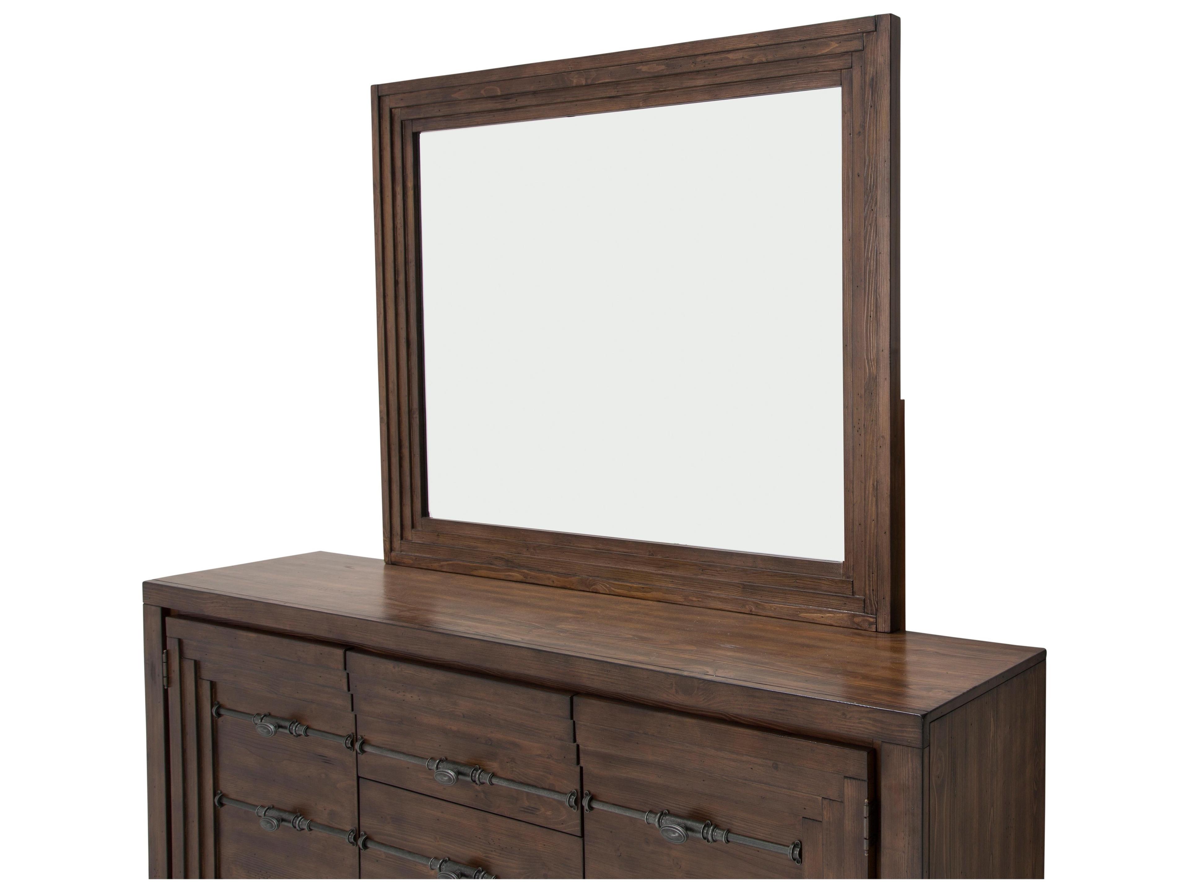 Michael Amini Carrollton 68" Spruce Wood Sideboard and Mirror Set