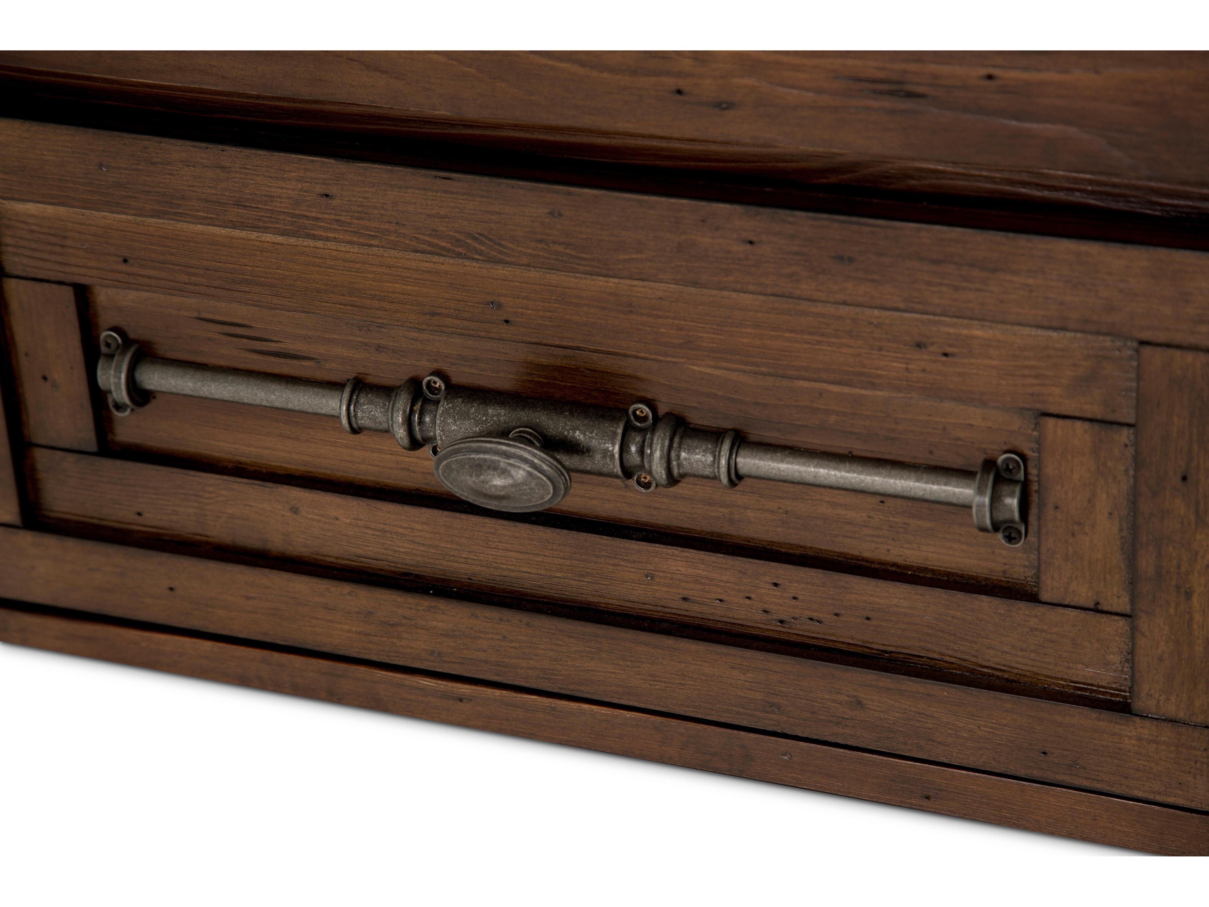 Michael Amini Carrollton 1-Drawer Brown Spruce Wood Nightstand