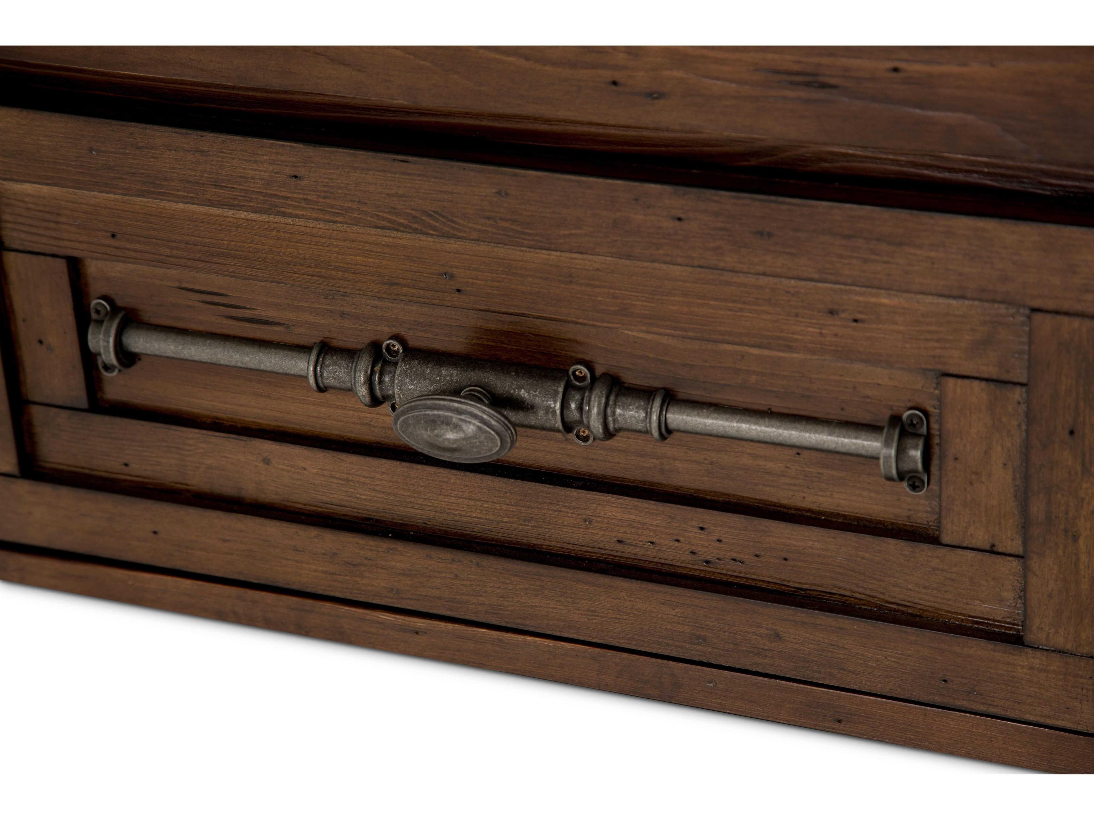 Michael Amini Carrollton 1-Drawer Brown Spruce Wood Nightstand