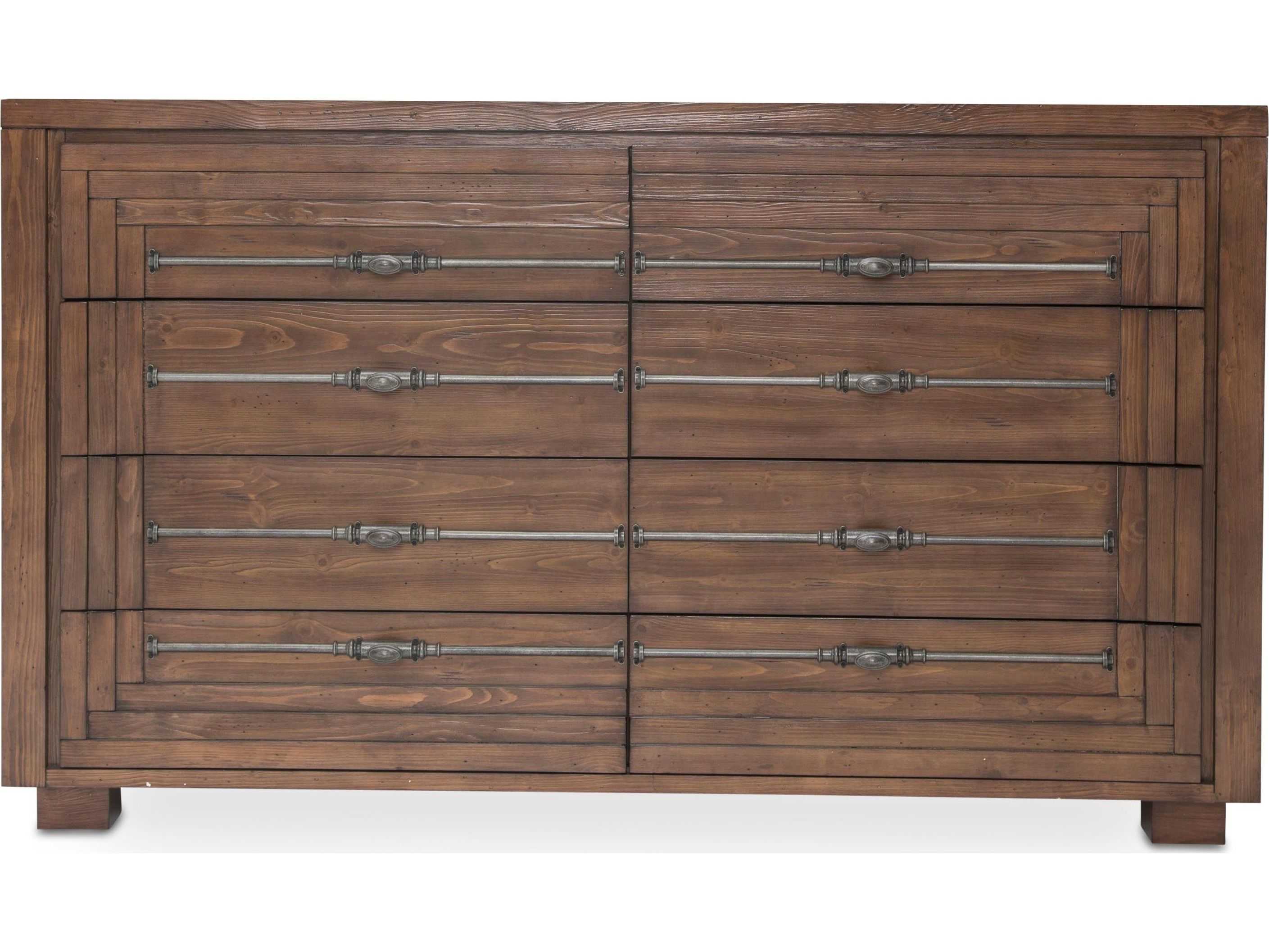 Michael Amini Carrollton Brown Spruce Wood Double Dresser