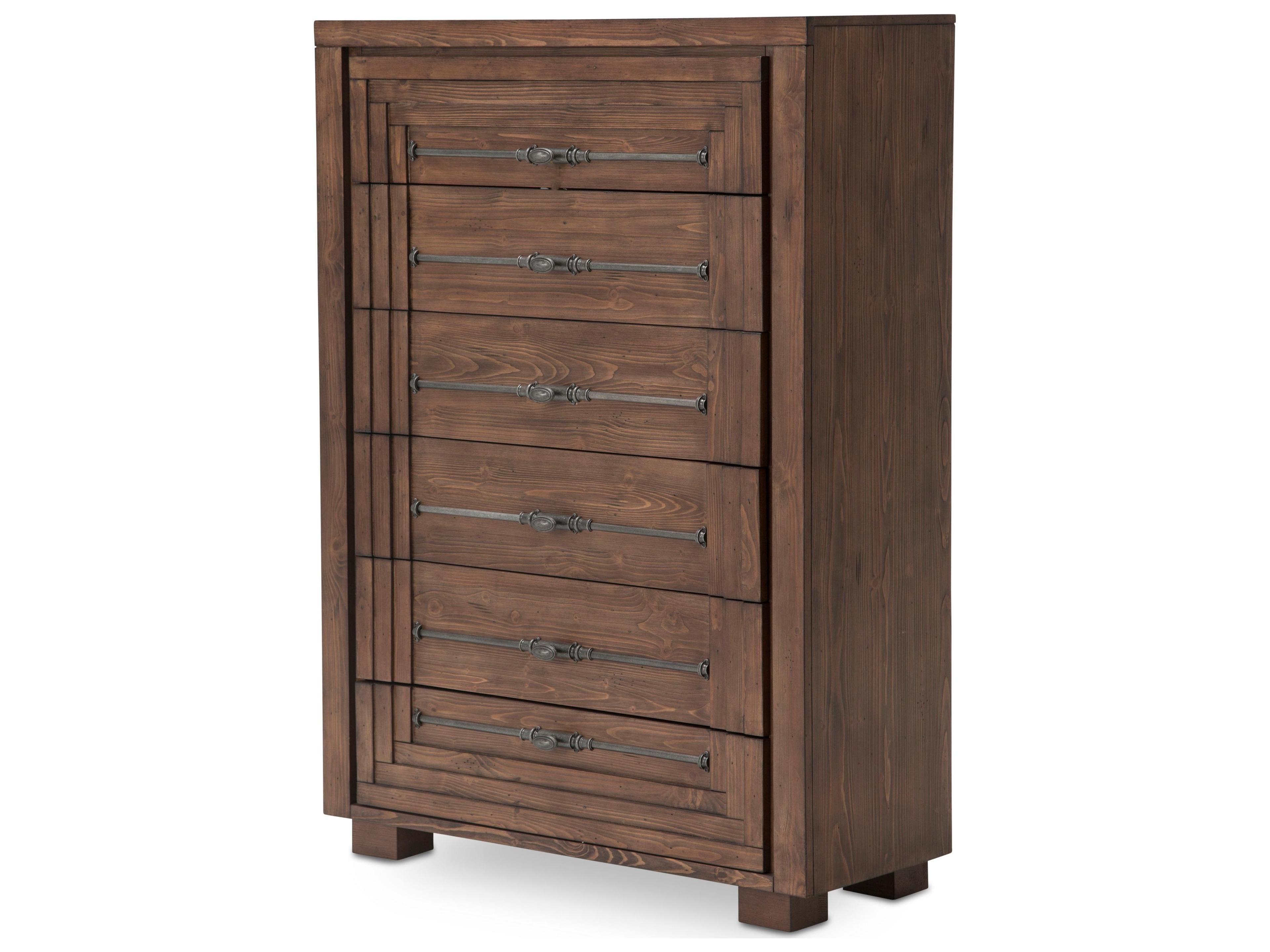 Michael Amini Carrollton Brown Spruce Wood Accent Chest