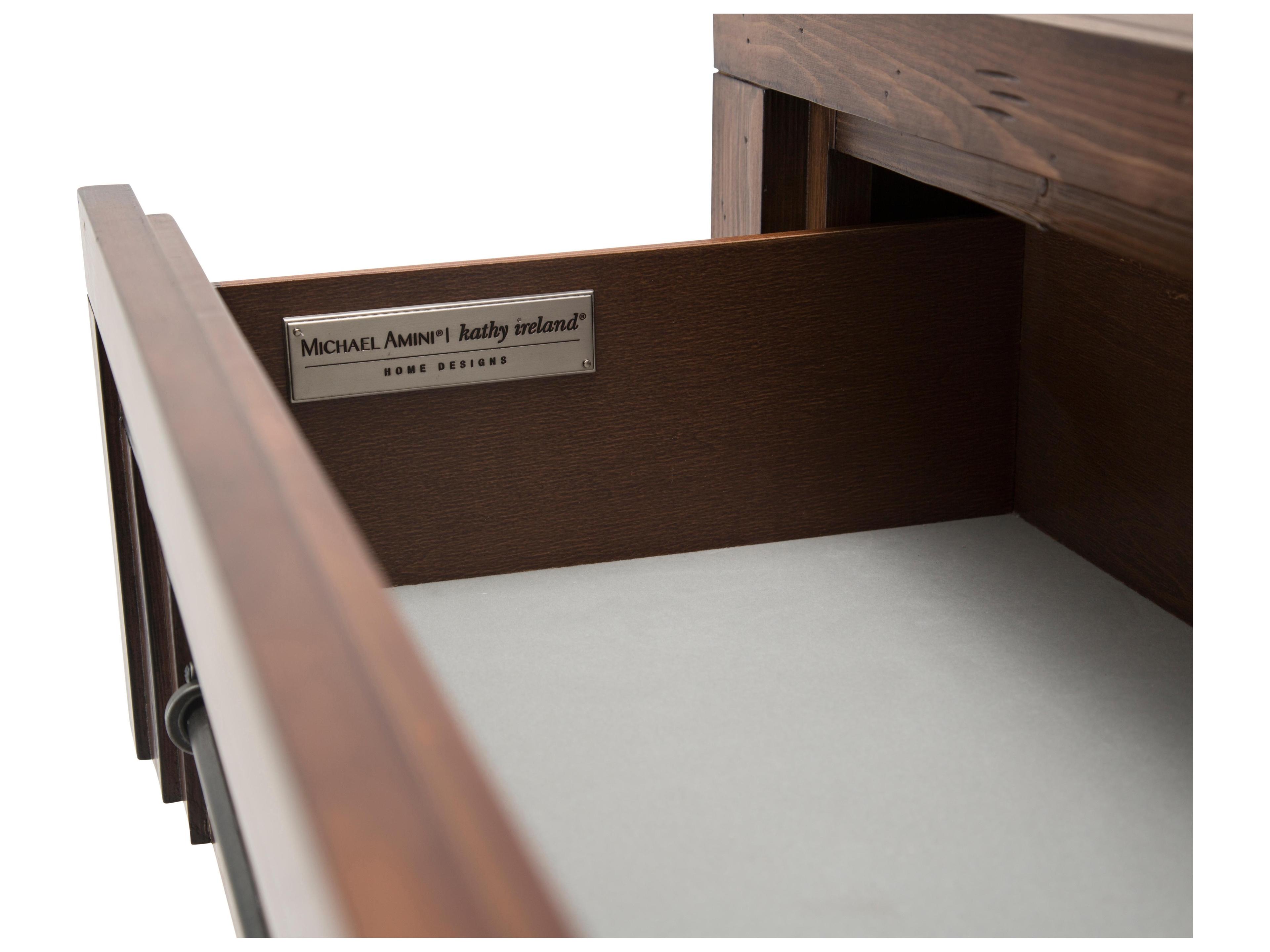 Michael Amini Carrollton Brown Spruce Wood Accent Chest