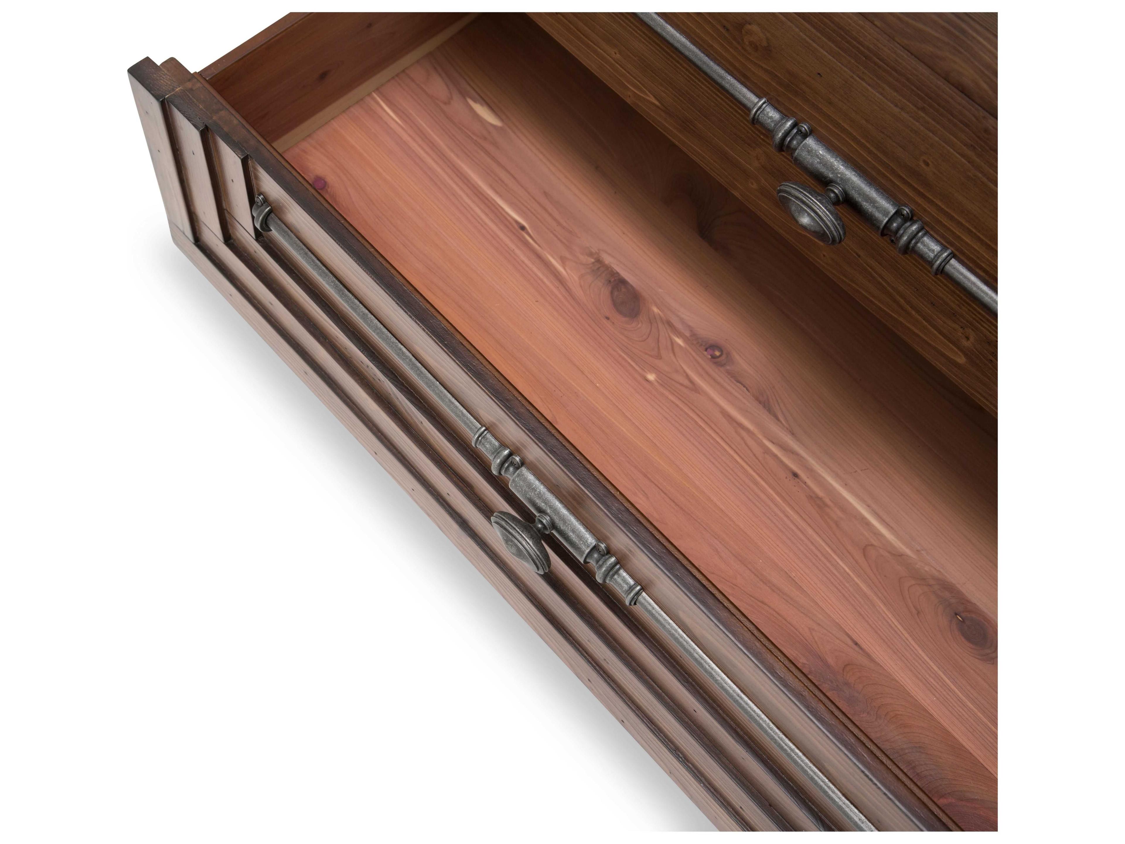 Michael Amini Carrollton Brown Spruce Wood Accent Chest