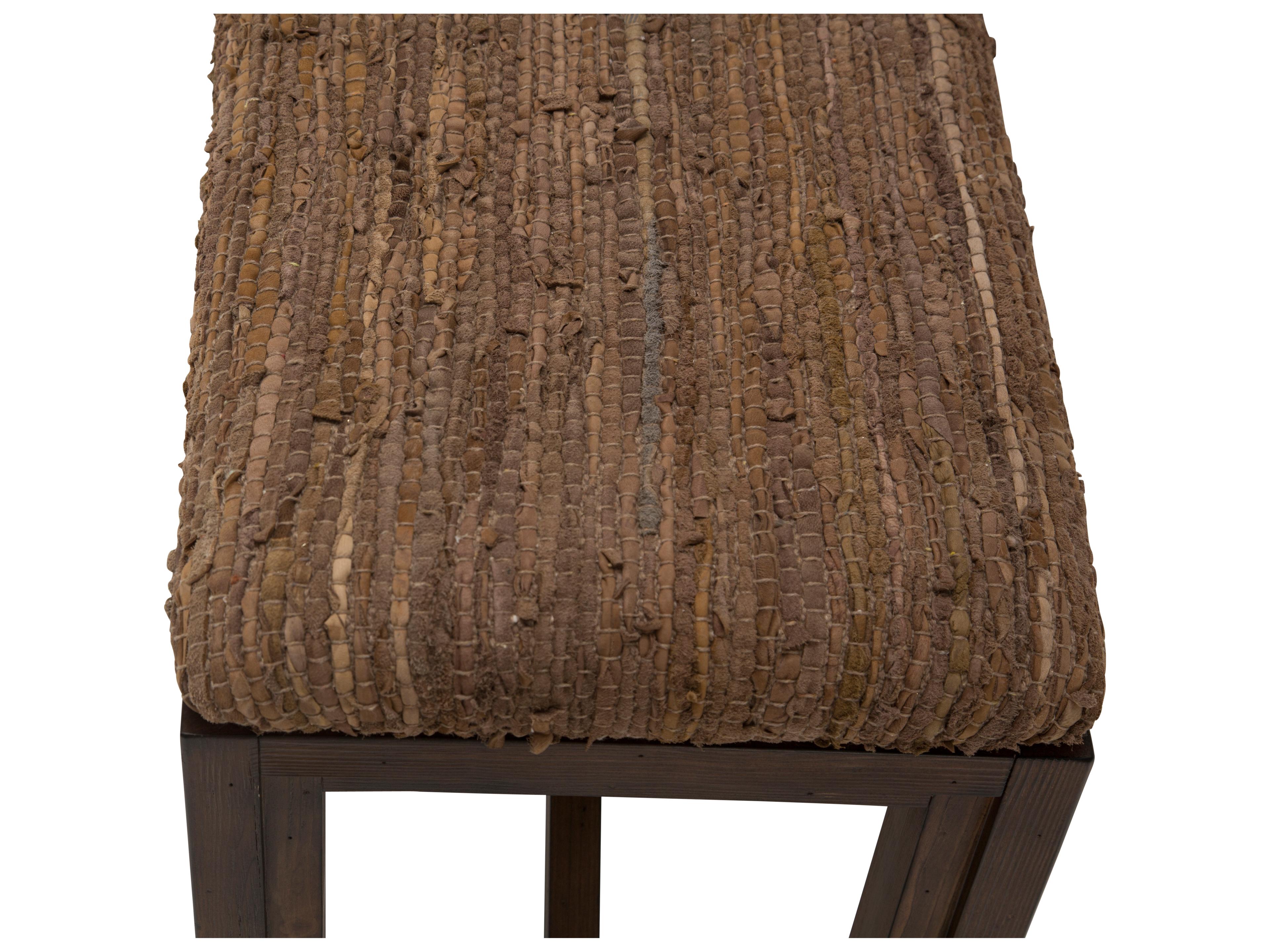 Michael Amini Carrollton Brown Leather Accent Bench