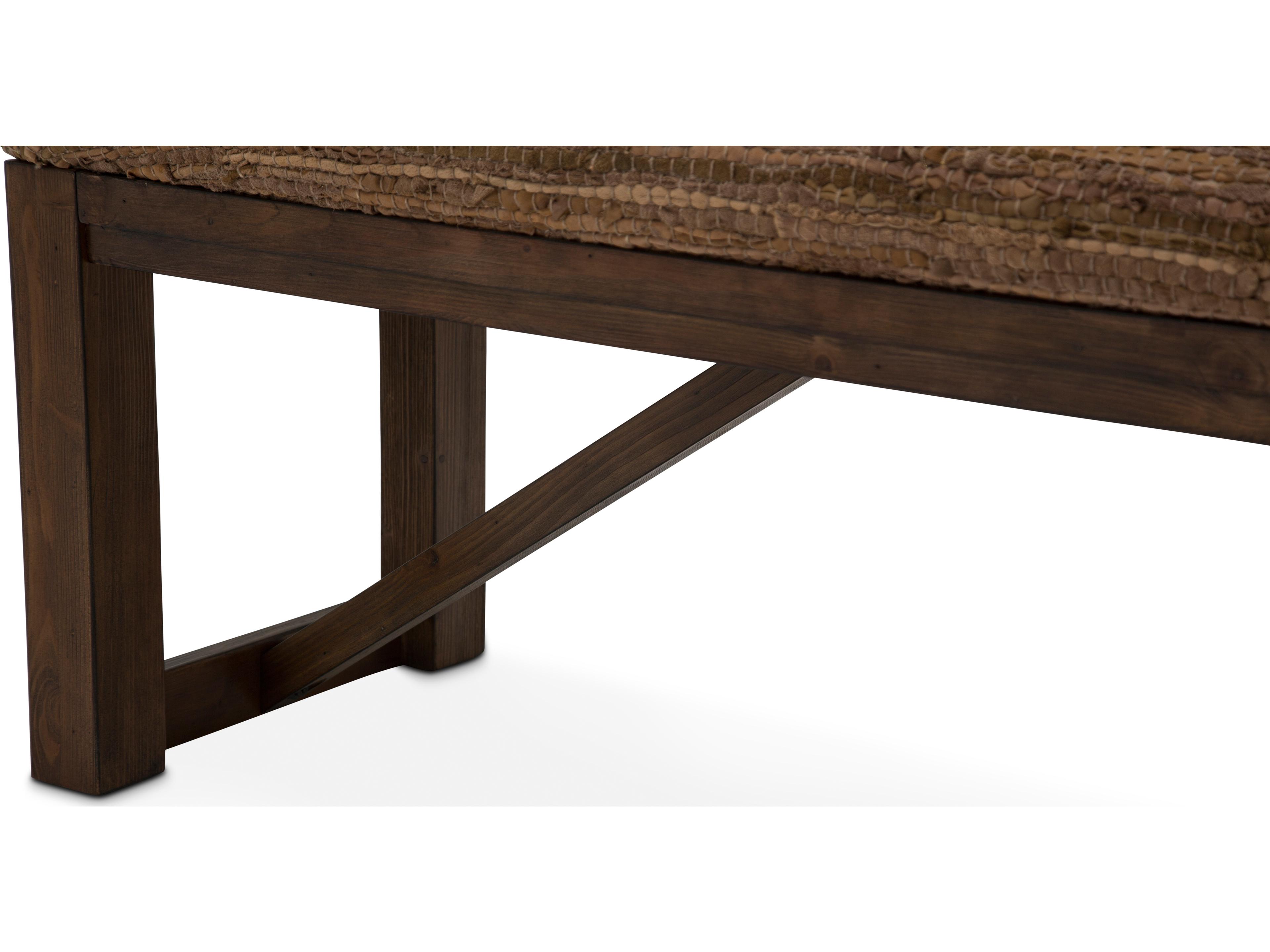 Michael Amini Carrollton Brown Leather Accent Bench