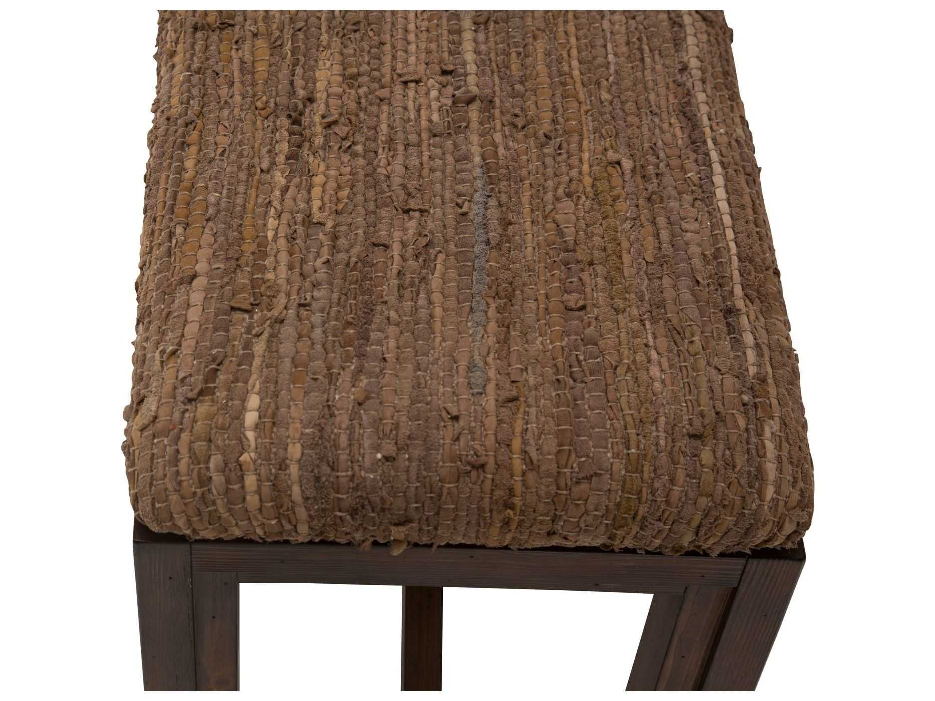 Michael Amini Carrollton Brown Leather Accent Bench