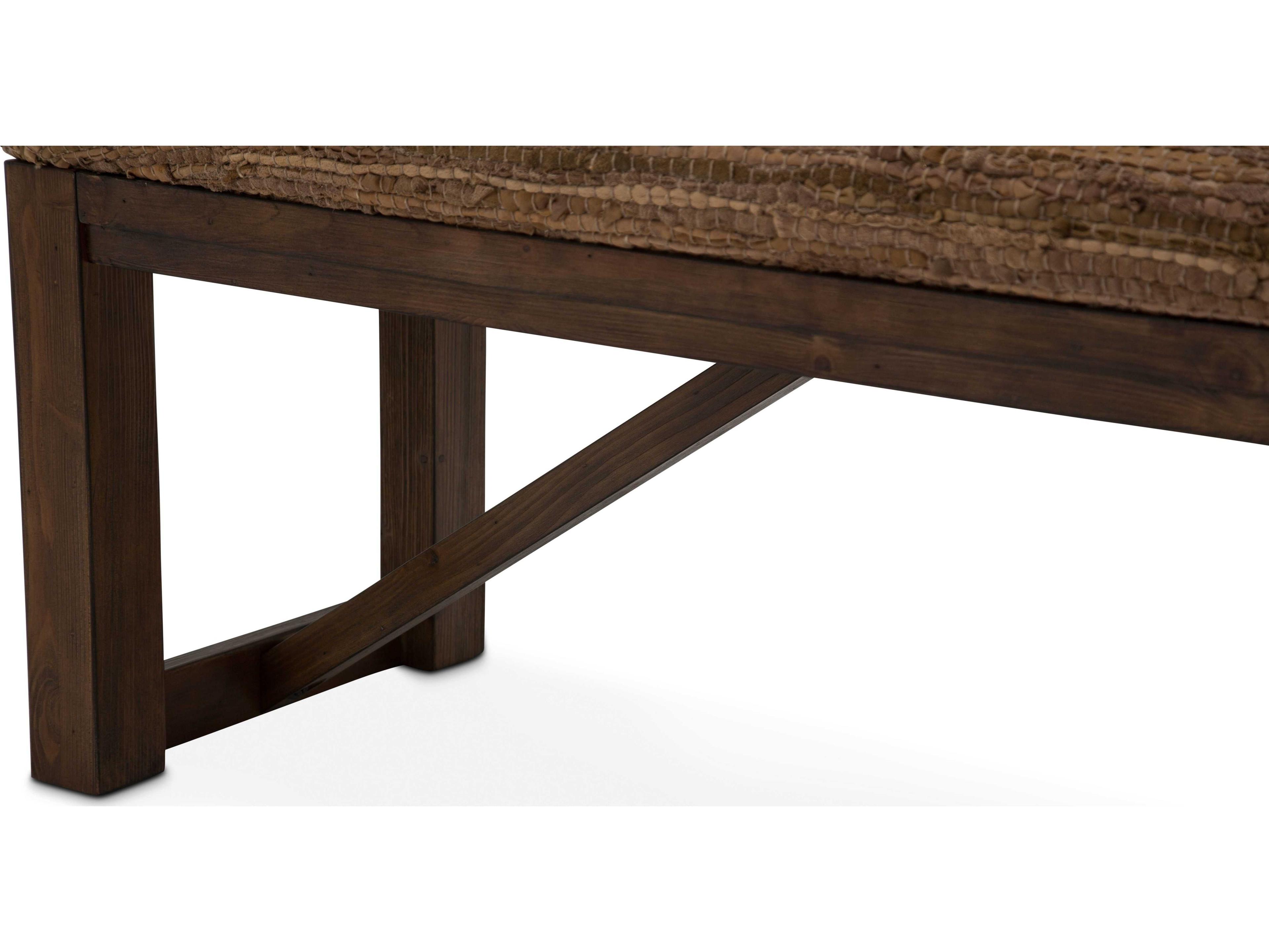 Michael Amini Carrollton Brown Leather Accent Bench