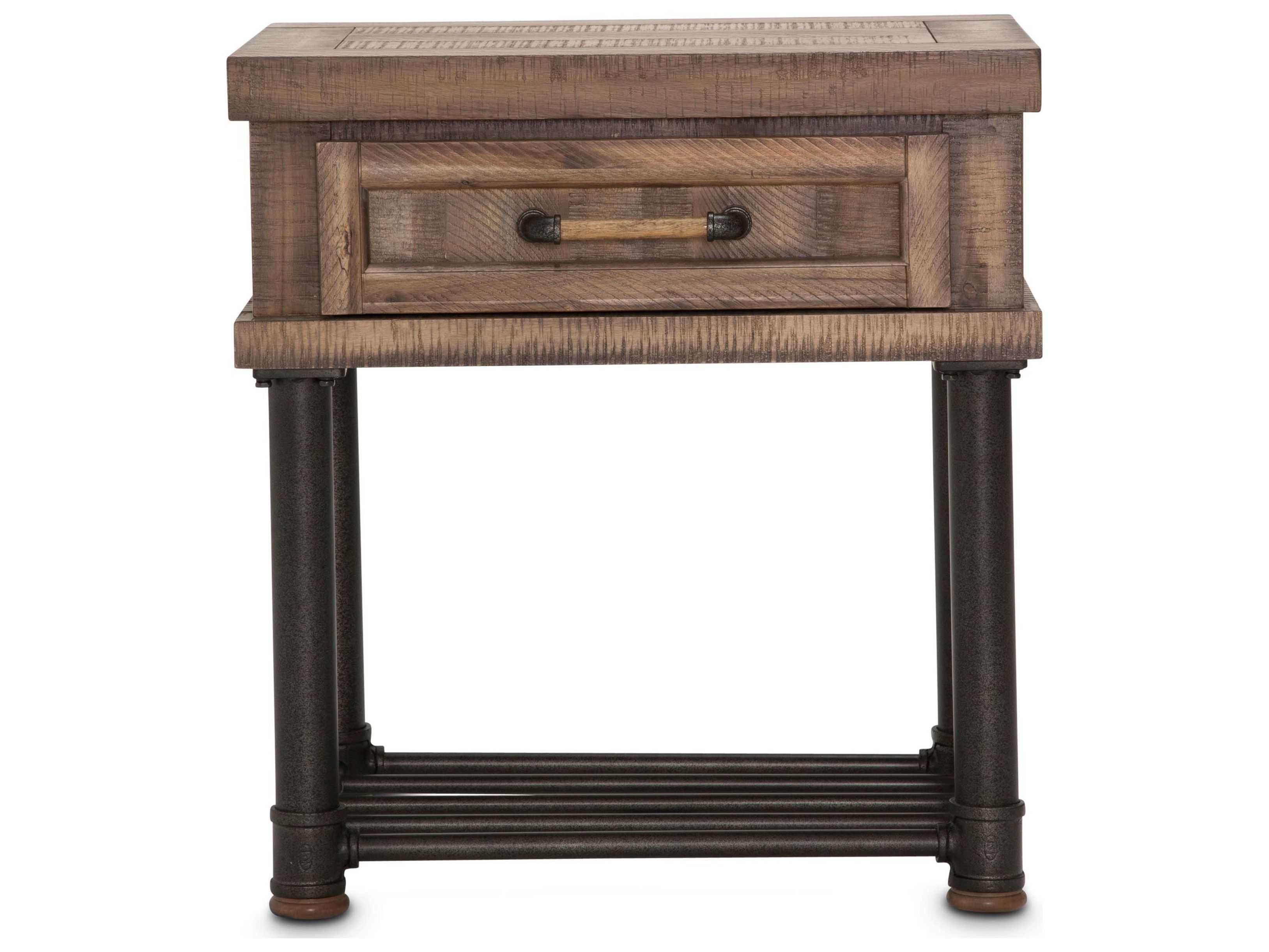 Michael Amini Crossings Rectangular Wood End Table