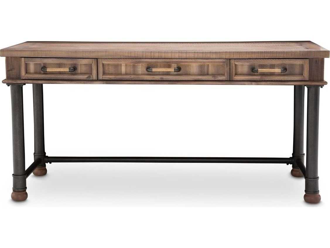 Michael Amini Crossings Brown Acacia Wood Writing Desk