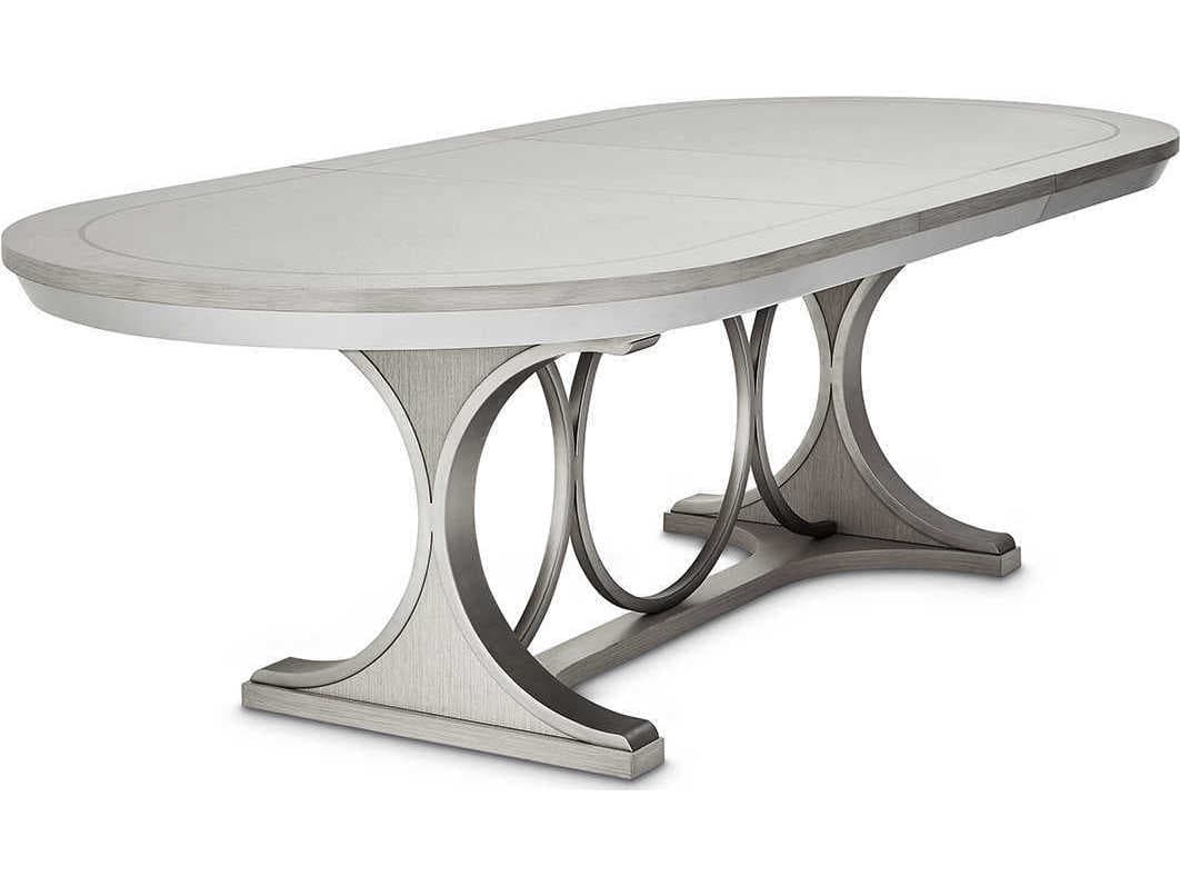 Michael Amini Eclipse Oval Wood Moonlight Dining Table