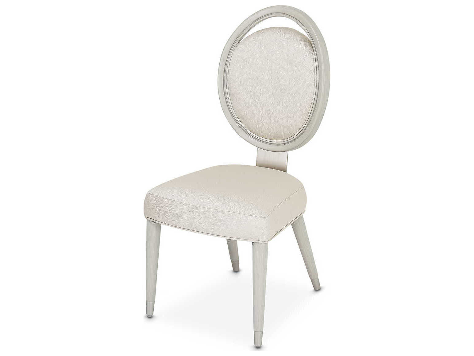 Michael Amini Eclipse Poplar Wood Gray Upholstered Side Dining Chair