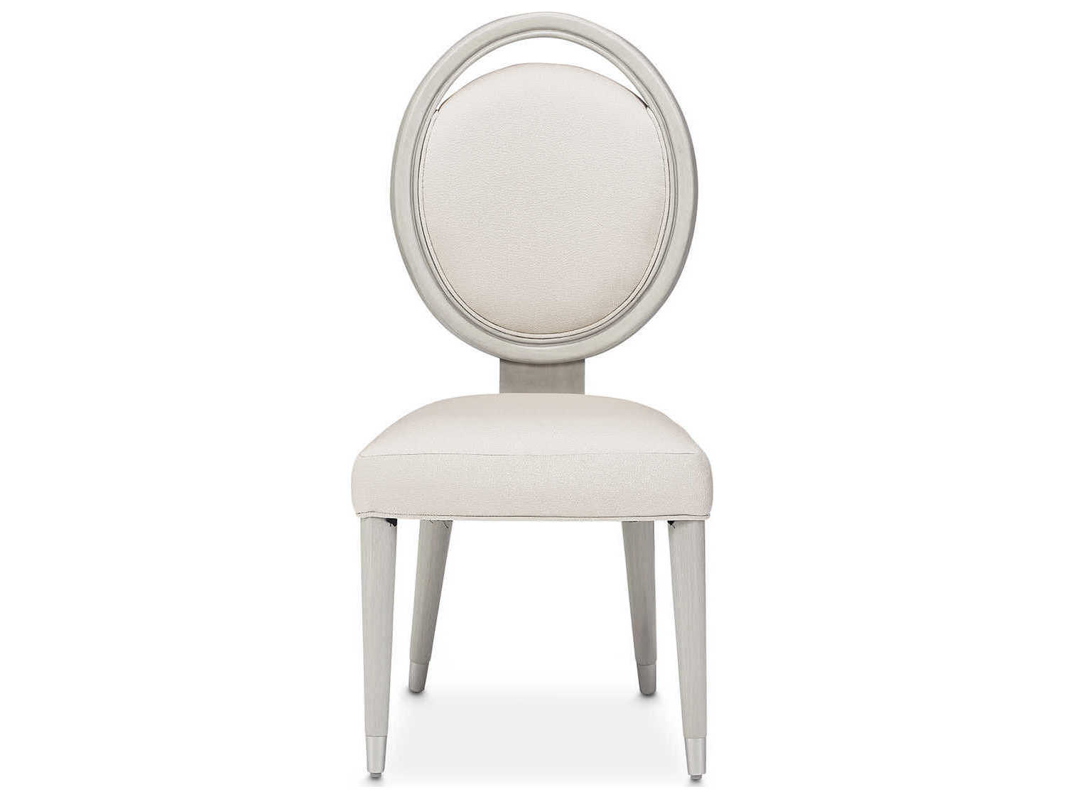 Michael Amini Eclipse Poplar Wood Gray Upholstered Side Dining Chair