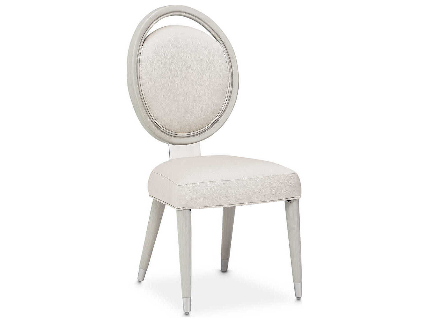 Michael Amini Eclipse Poplar Wood Gray Upholstered Side Dining Chair