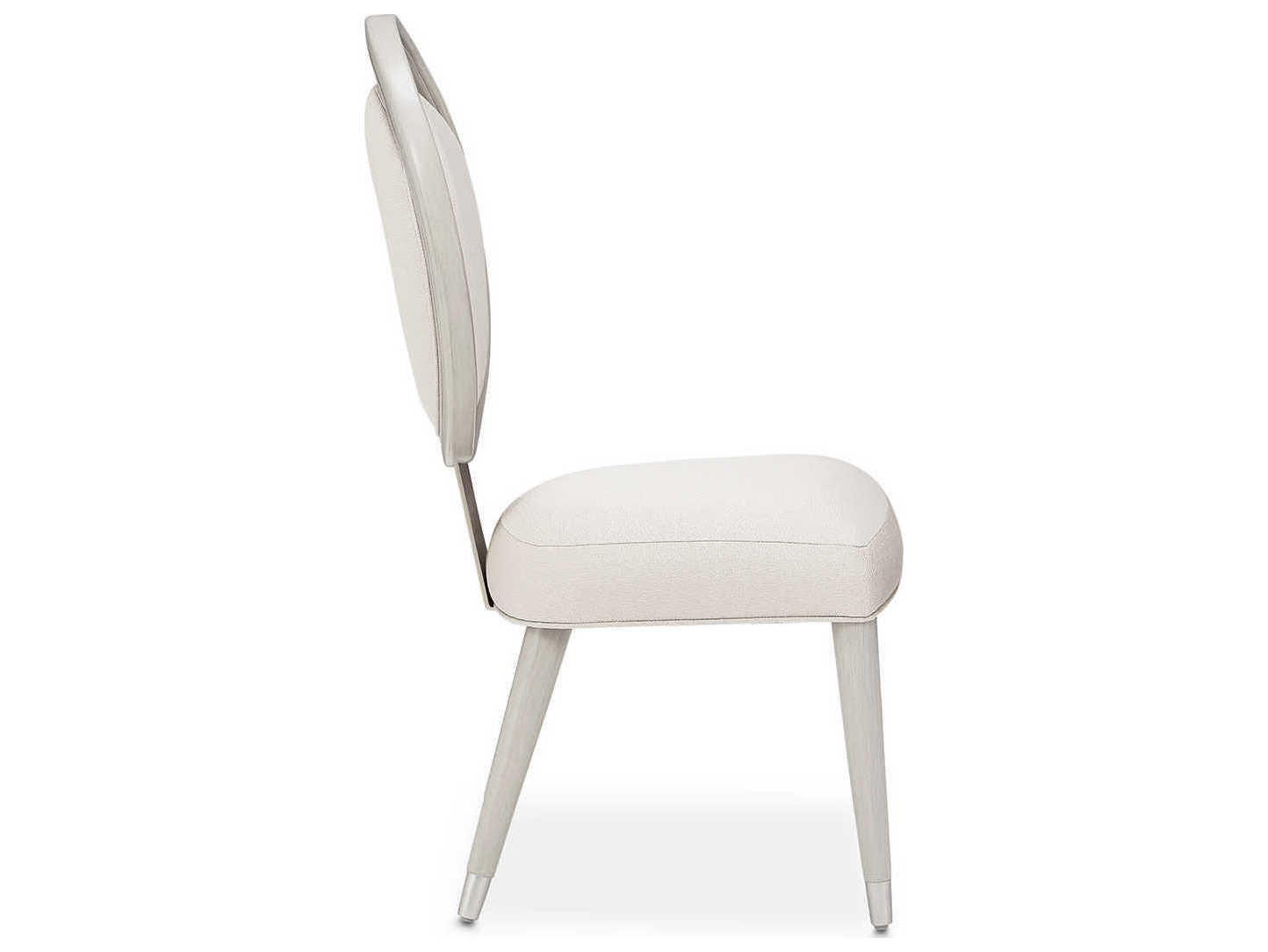 Michael Amini Eclipse Poplar Wood Gray Upholstered Side Dining Chair