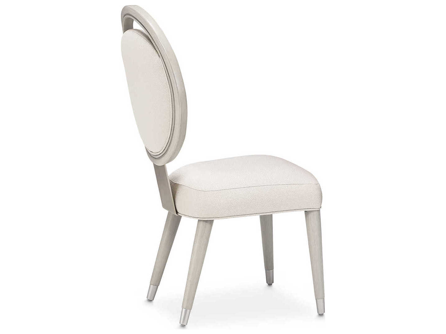 Michael Amini Eclipse Poplar Wood Gray Upholstered Side Dining Chair