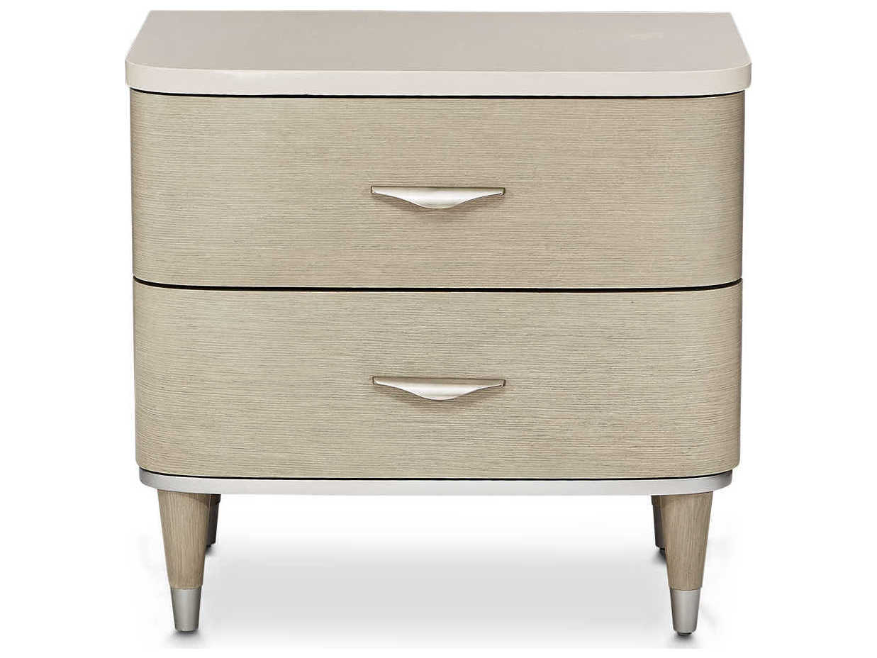 Luxecor Gilded 2-Drawers Gray Poplar Wood Nightstand