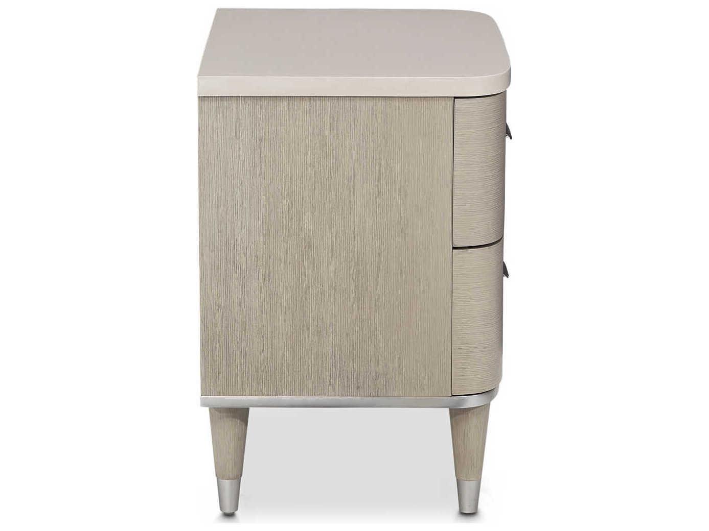 Luxecor Gilded 2-Drawers Gray Poplar Wood Nightstand