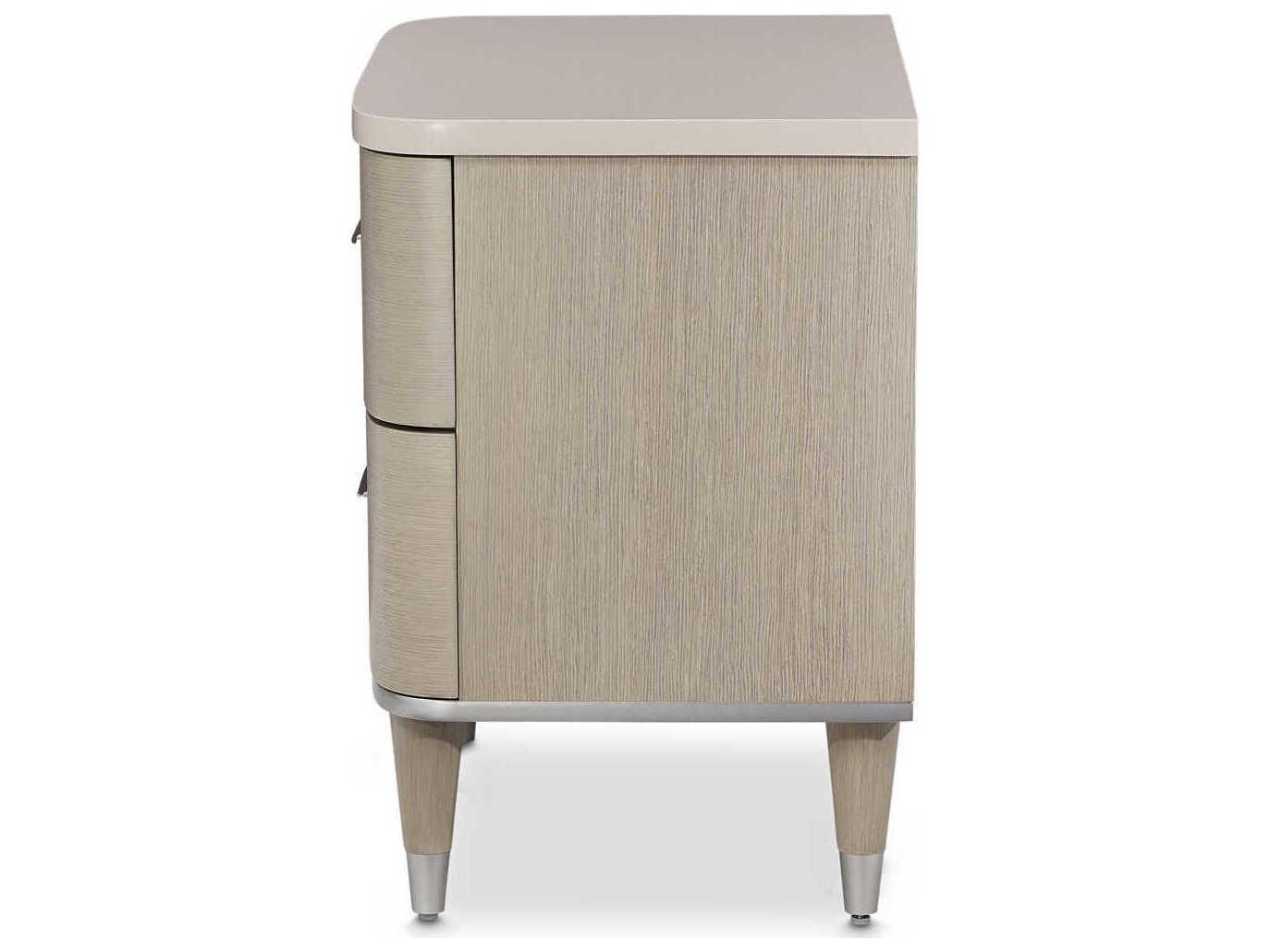 Luxecor Gilded 2-Drawers Gray Poplar Wood Nightstand