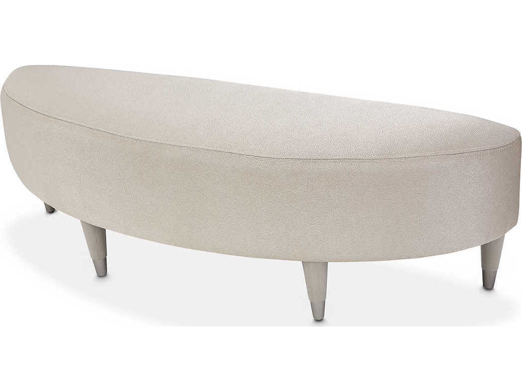 Luxecor Gilded Ivory White Upholstered Accent Bench